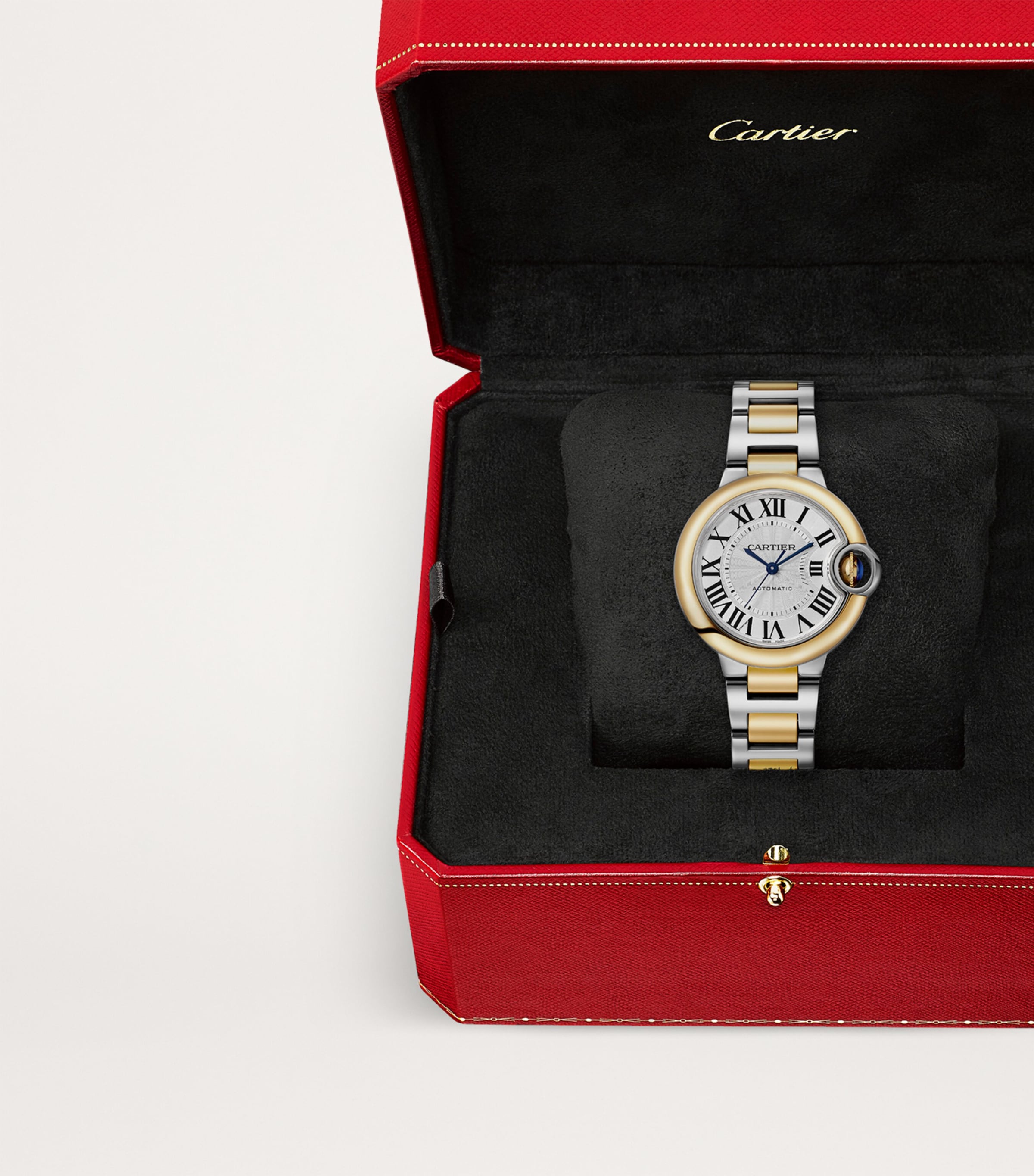 Cartier Yellow Gold and Stainless Steel Ballon Bleu de Cartier Watch 33mm Silver Image 2