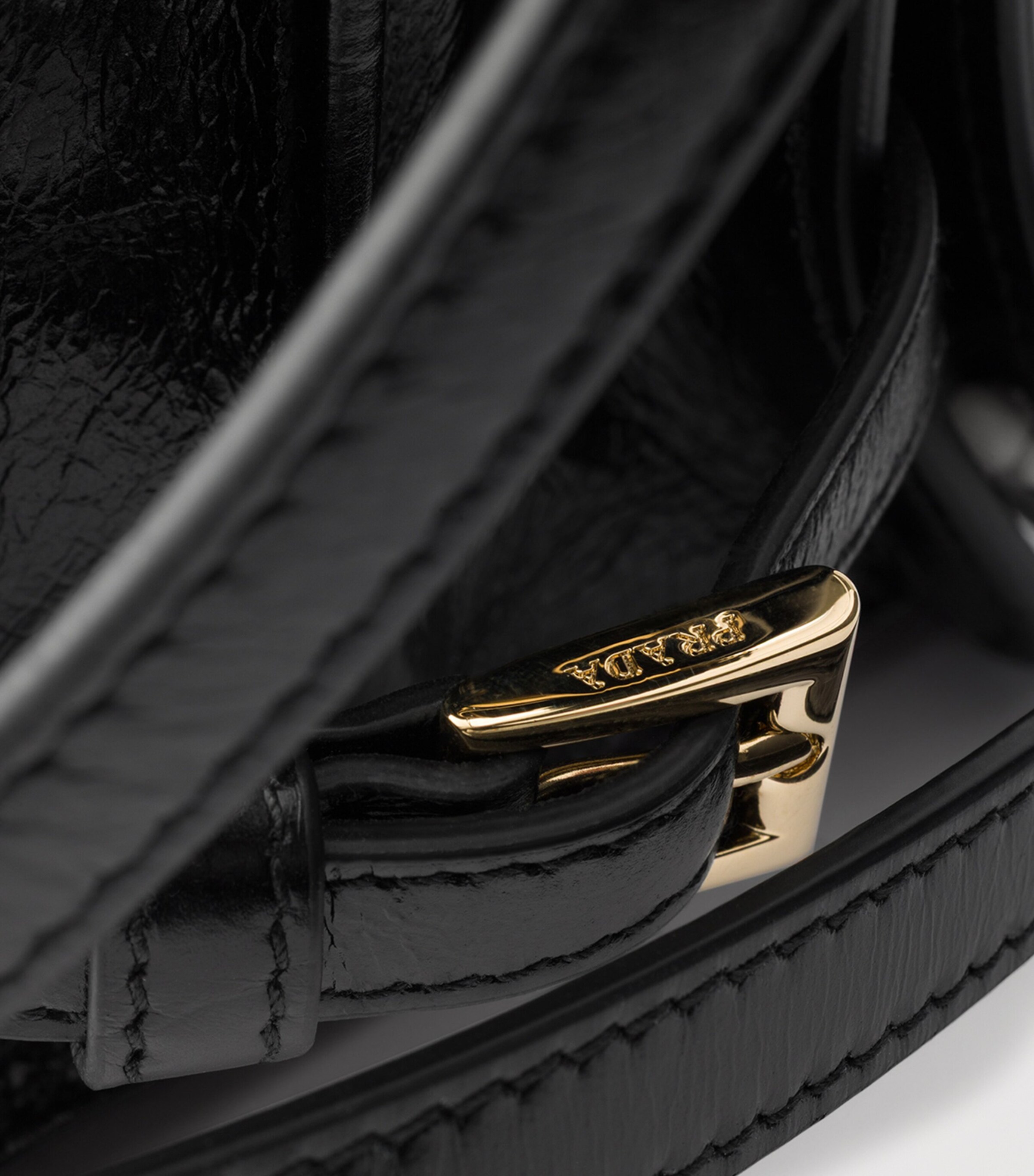 Prada Mini Leather Wallet with Strap Black Image 6