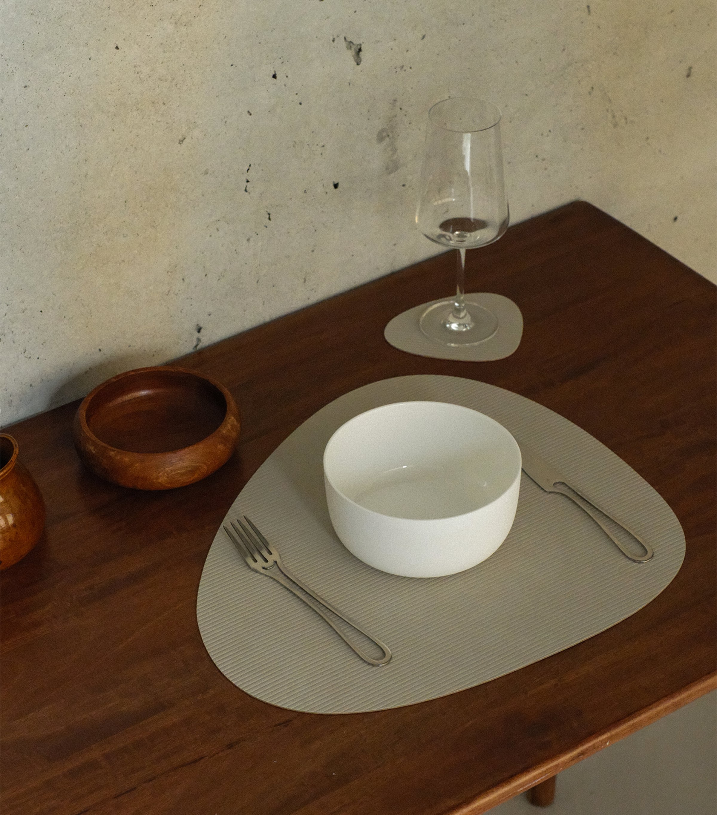 Curve Corduroy Coasters (Set of 4) OYSTER WHITE Image 3