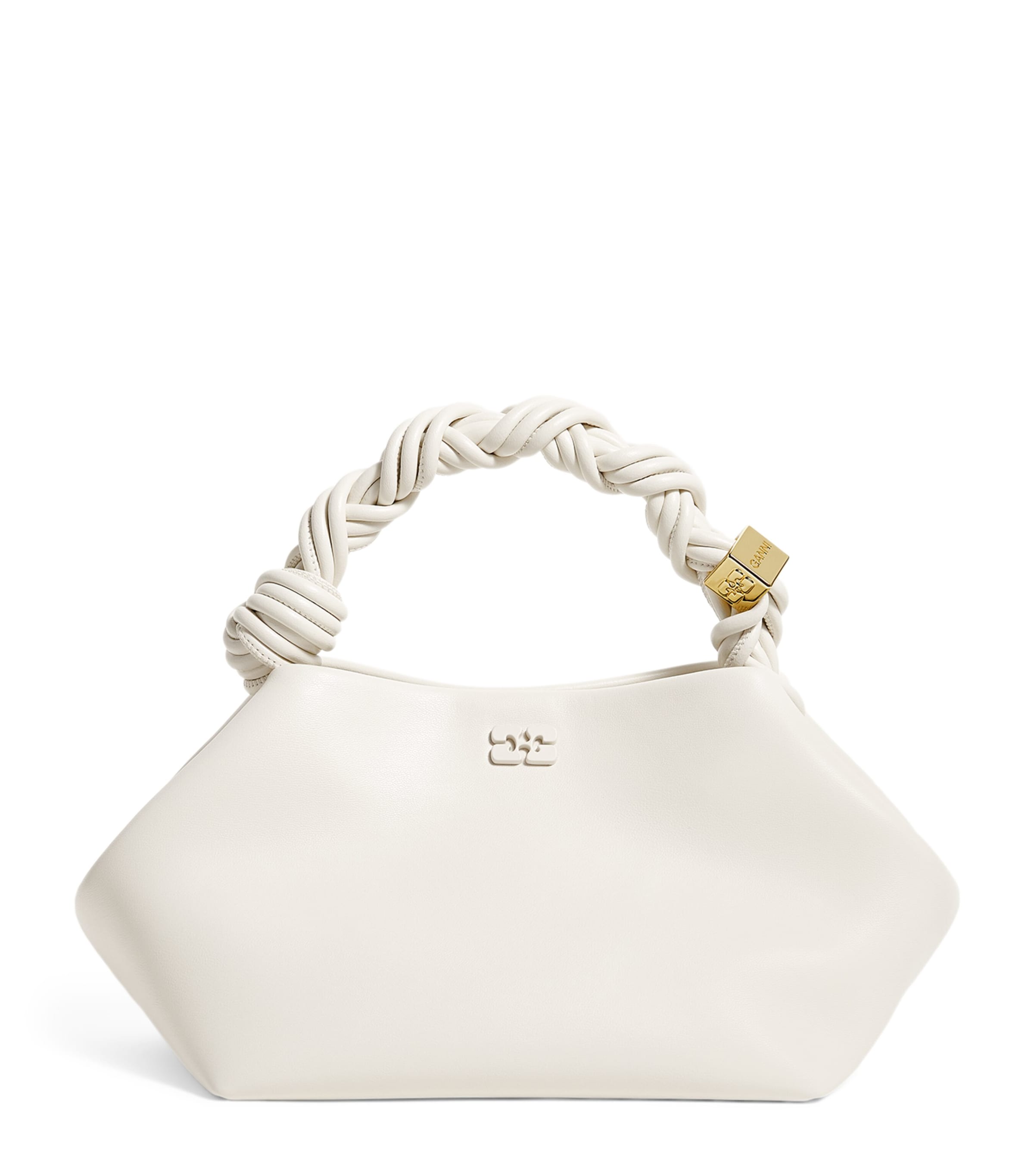 Ganni Small Bou Top-handle Bag In White