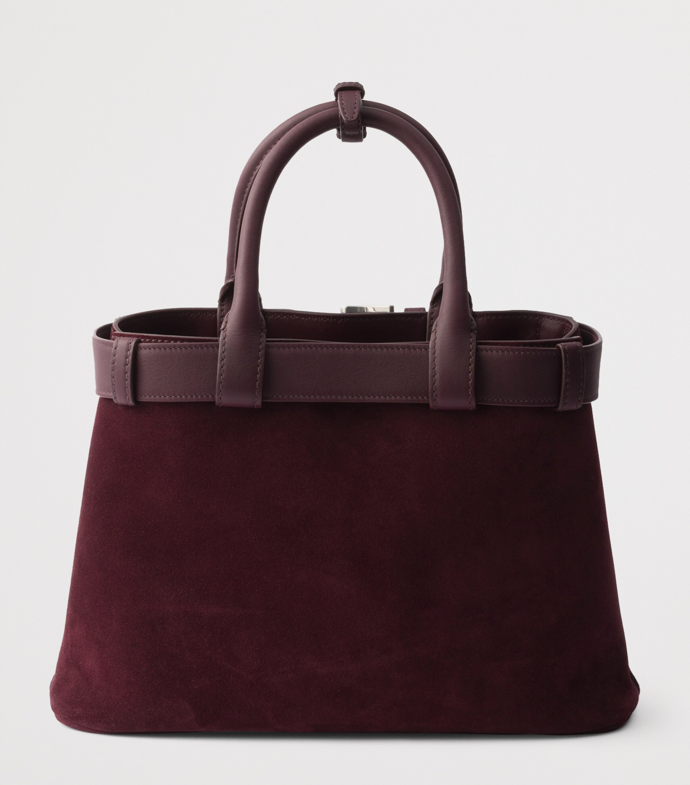 Prada Medium Suede Buckle Tote Bag Image 3