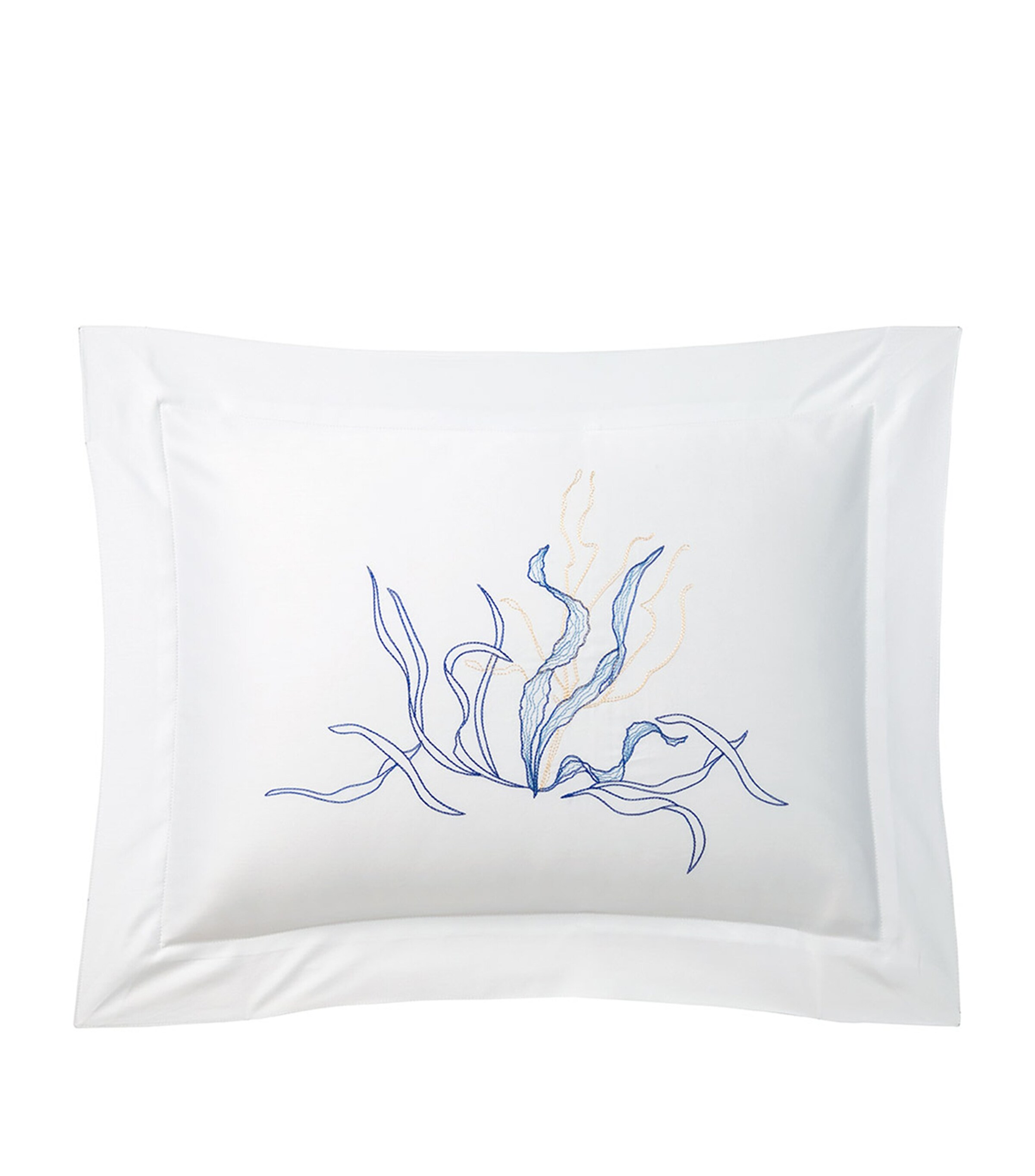 Yves Delorme Couture Nautilus Boudoir Oxford Pillowcase (30cm x 40cm) Blc/blu Image 2
