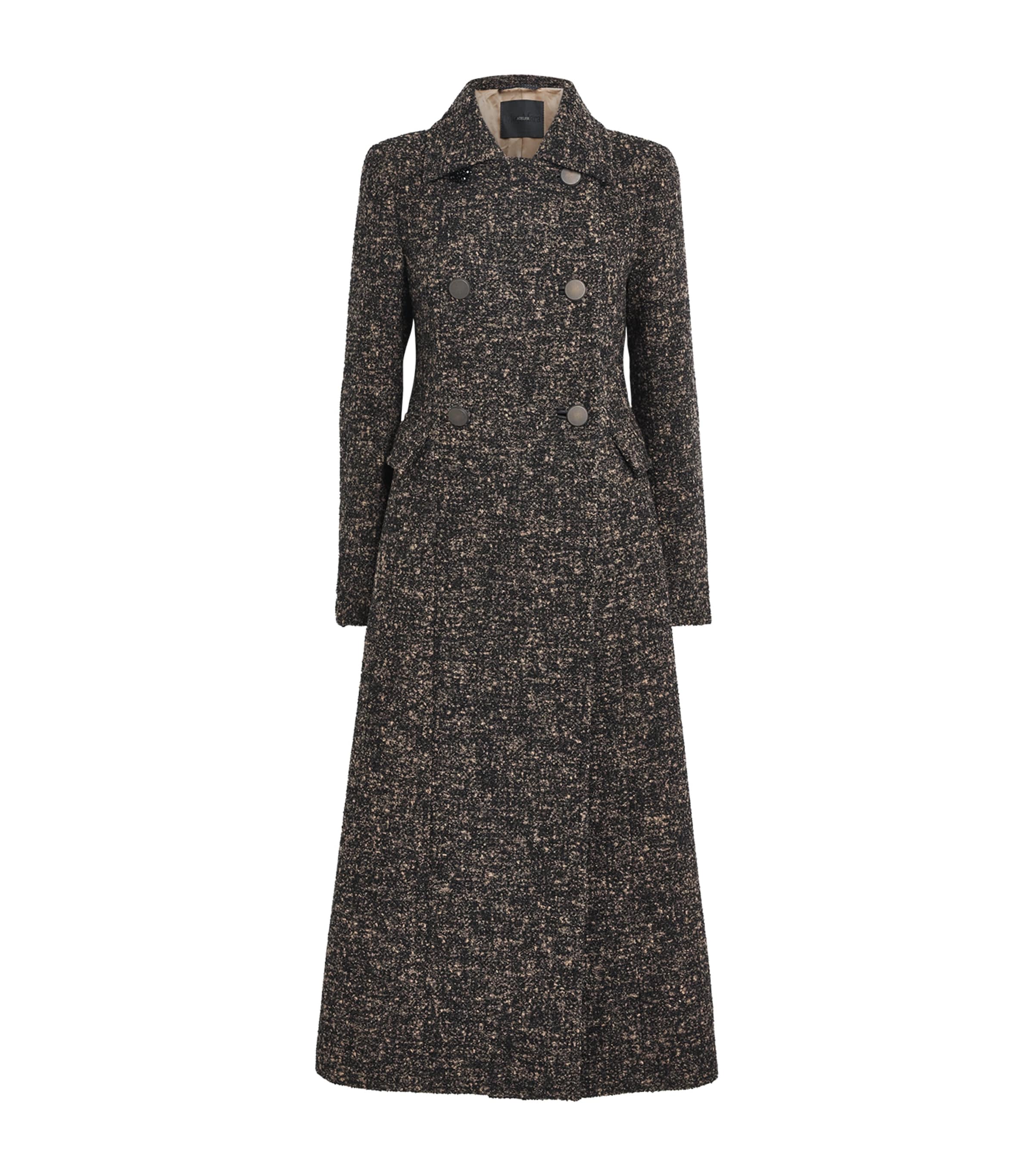 Virgin Wool-Blend Atelier Double-Breasted Coat BLACK Image 1