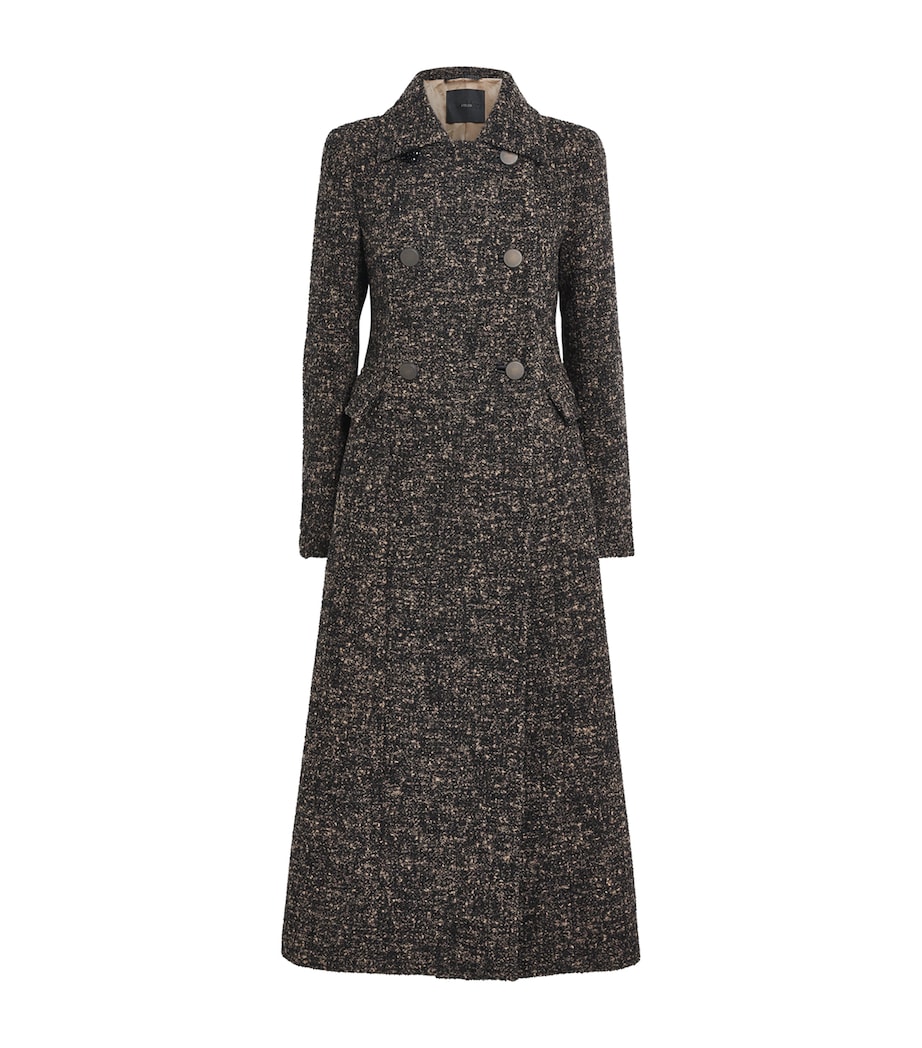 Virgin Wool-Blend Double-Breasted Coat BLACK Image 1