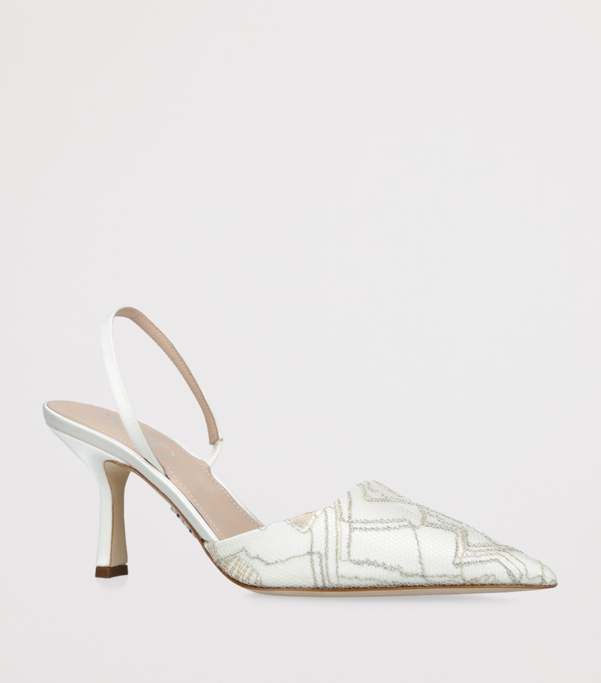 Rodo Womens Woven Assia Slingback Pumps 80 Beige Comb Image 3