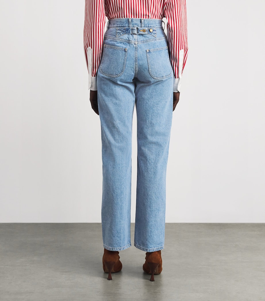 Thom Browne Womens Straight Jeans Light Blue Image 5