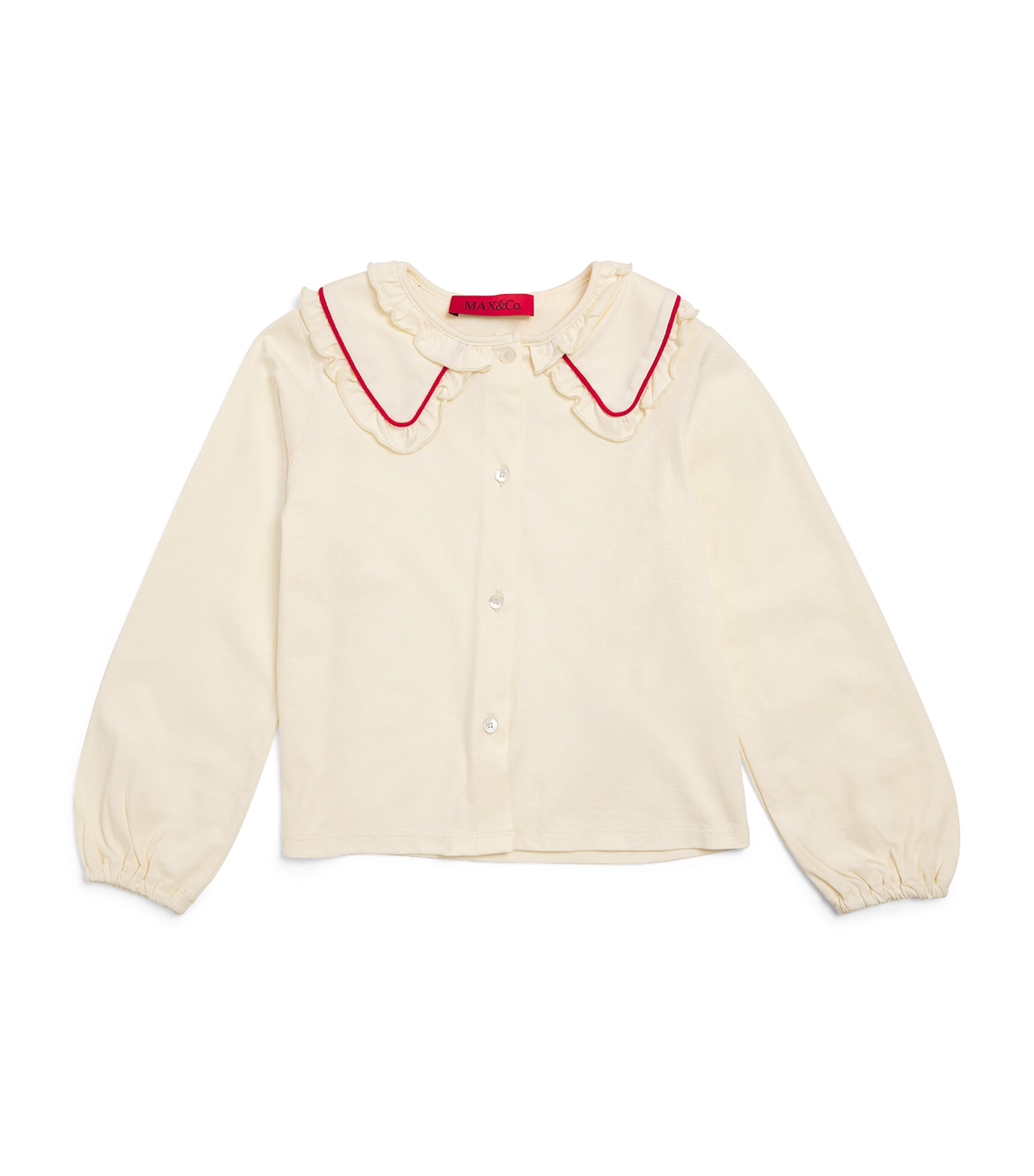 Max & Co Camicia A Collo Ampio Con Ruches In White