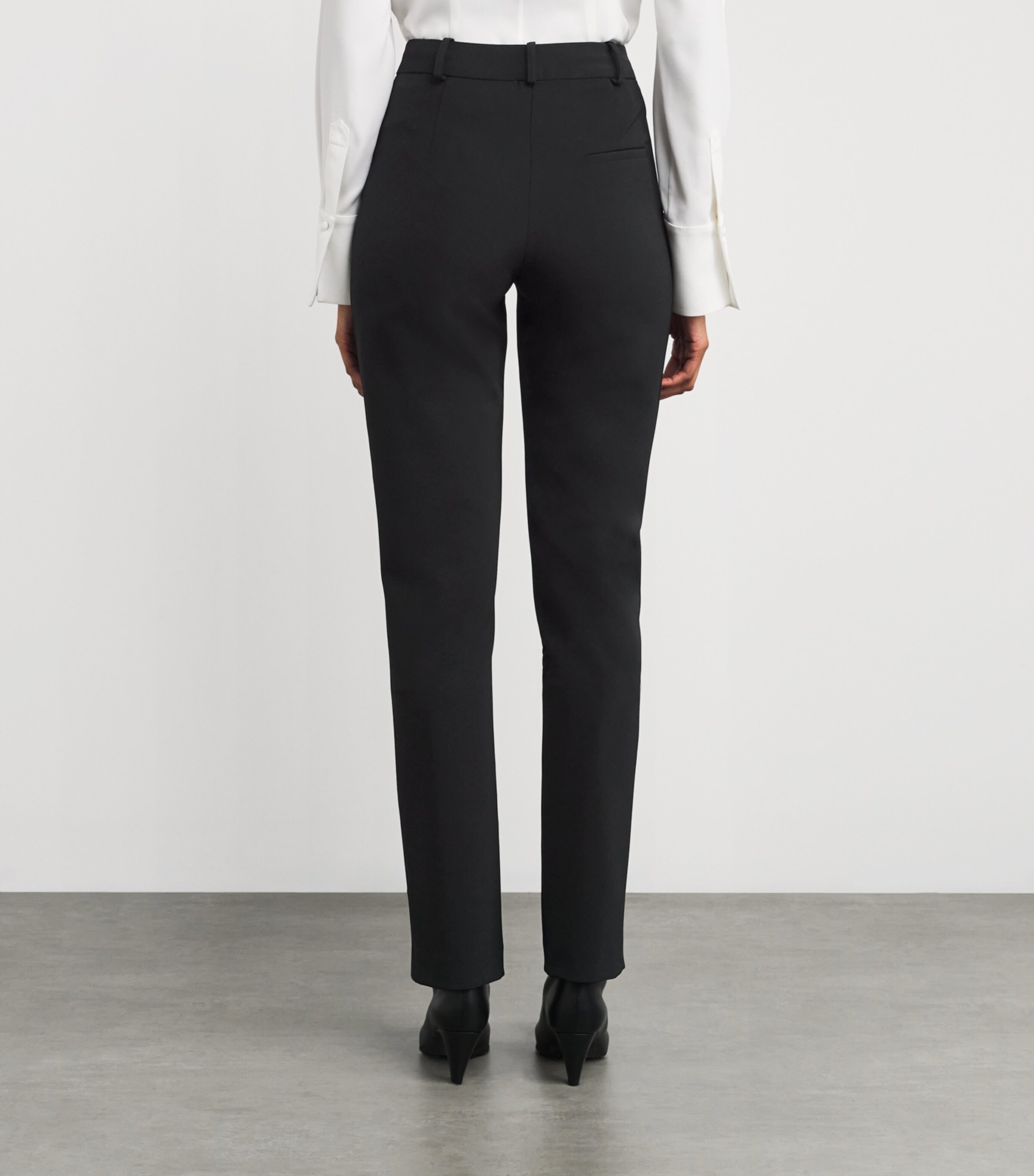 High-Rise Cigarette Trousers BLACK Image 4