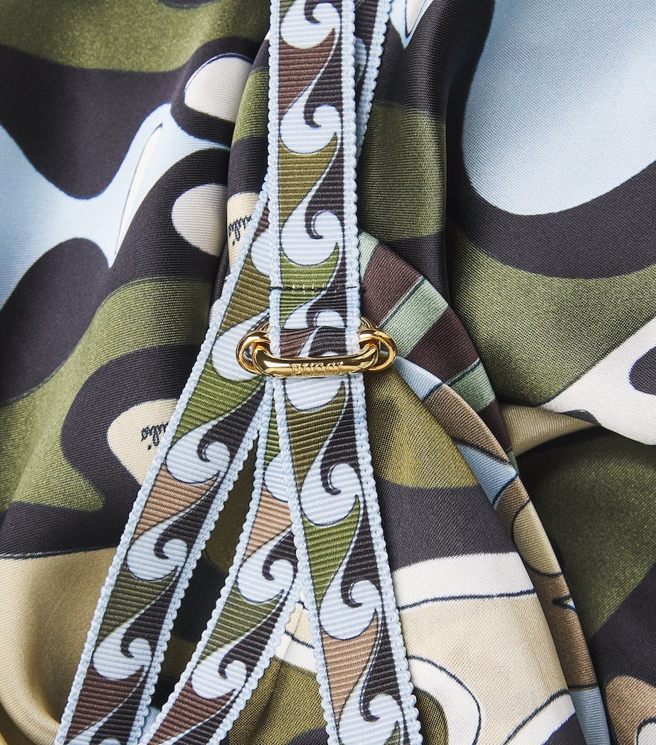 PUCCI Womens Satin Soleil Maxi Dress Khaki Image 6
