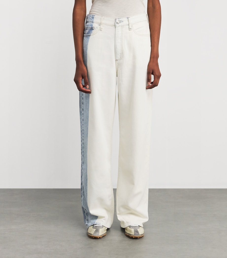 Two-Tone Logan Mid-Rise Wide-Leg Jeans BLCHS Image 3