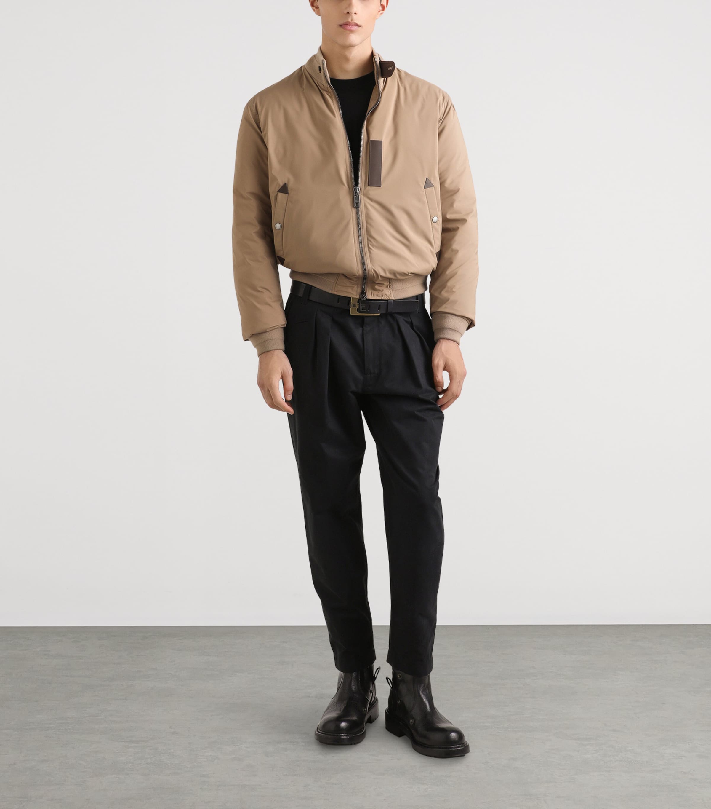 Satin Padded Jacket M3725-BROWN-GREY 5 Image 2