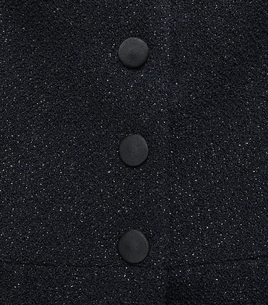Liberowe Womens Metallic Tweed Midi Dress Navy Image 6