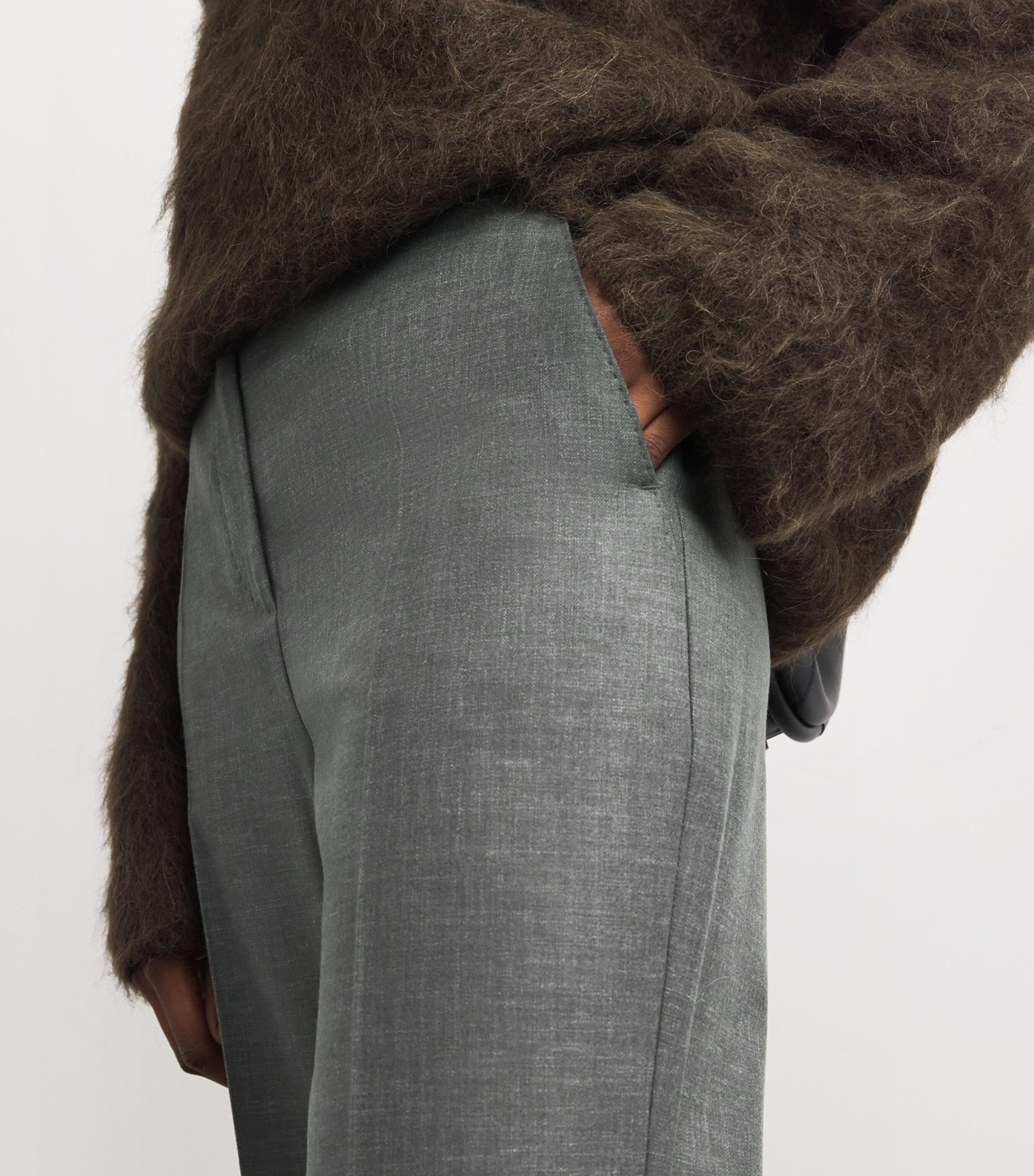 Stretch-Wool Sartoriale Flared Trousers KAKI Image 6