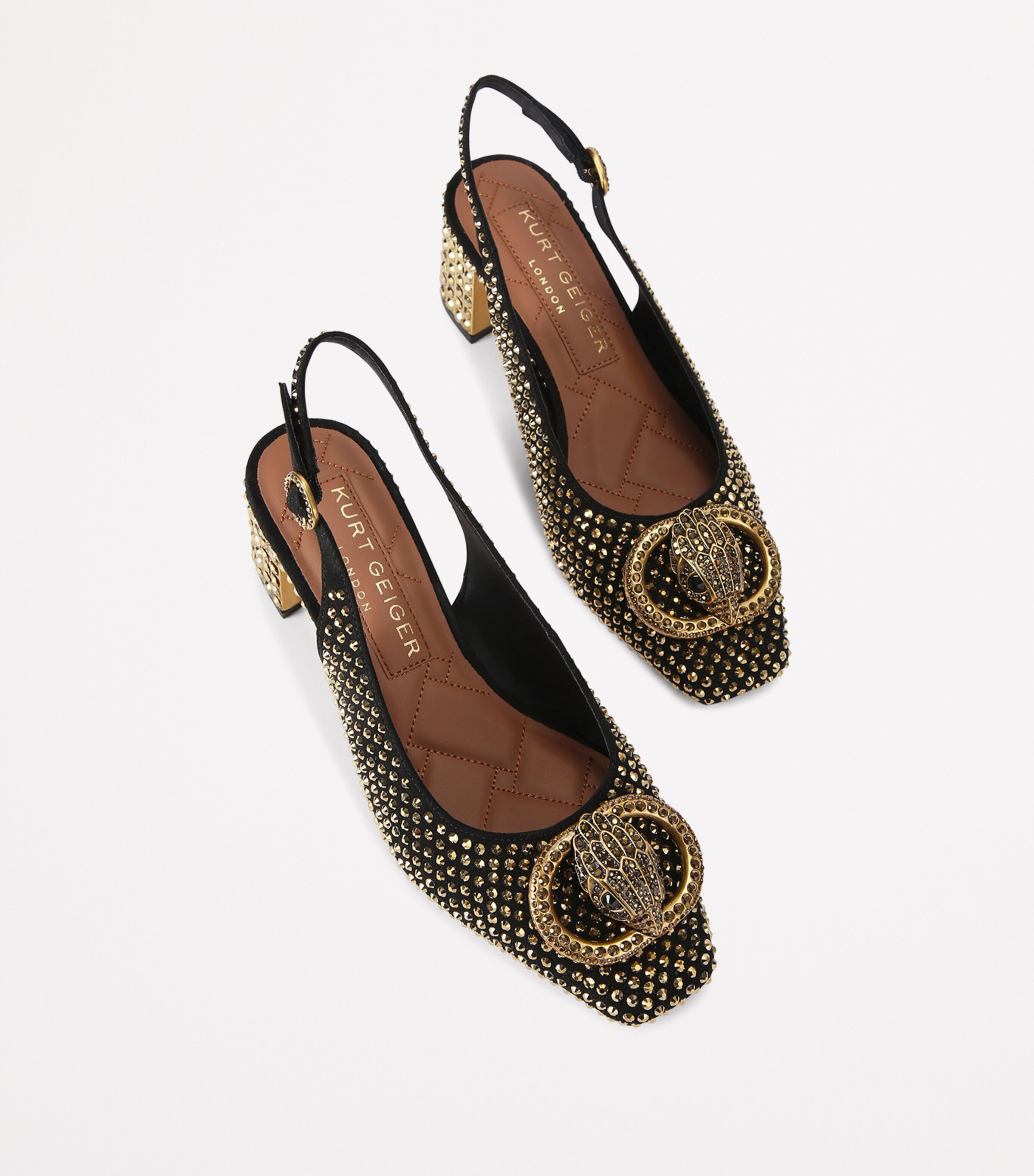 Embellished Chelsea Slingback Pumps BLK/OTHER Image 4