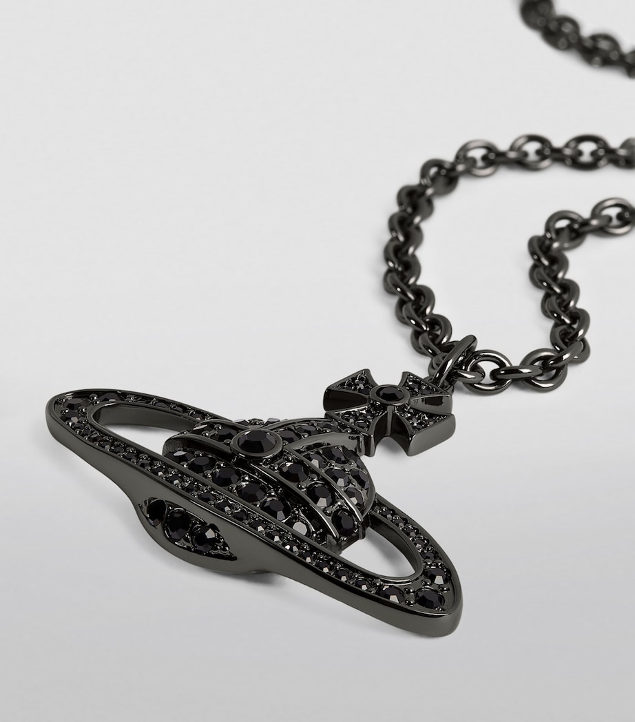 Vivienne Westwood Embellished Bas Relief Necklace Ruthenium Jet Image 5