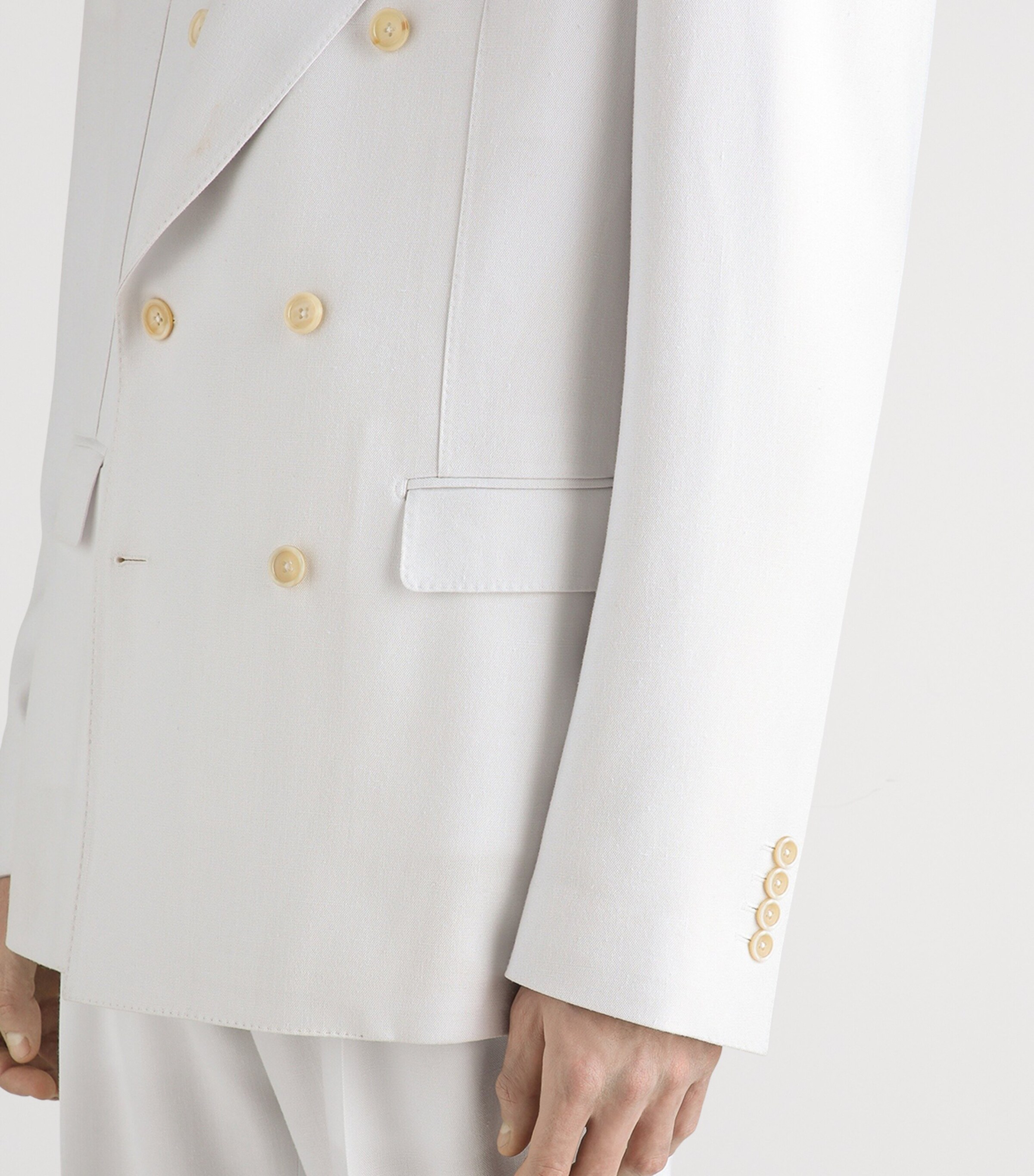 Dolce&Gabbana Mens Double-Breasted Blazer White Image 4