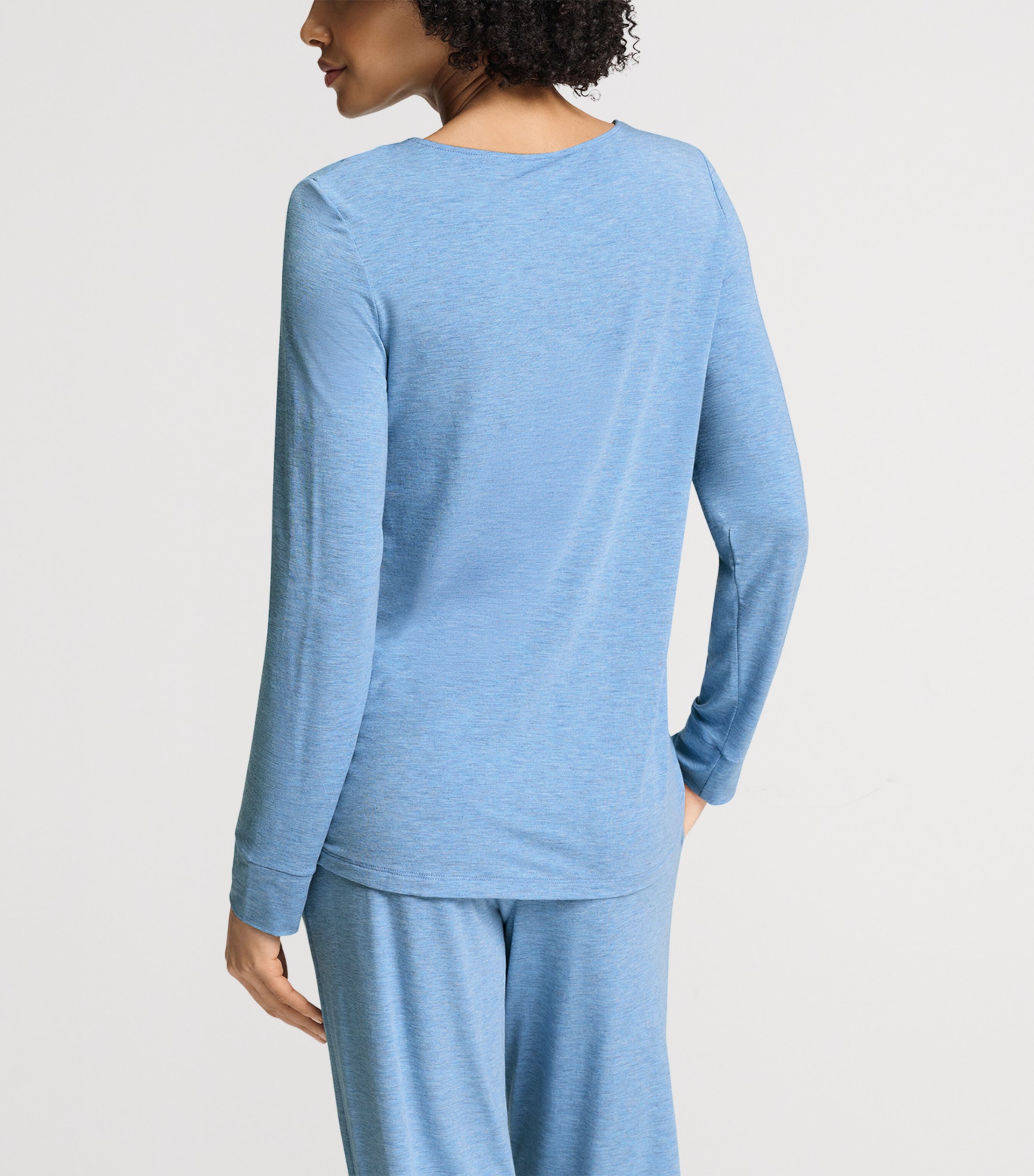 Hanro Womens Natural Elegance T-Shirt Bluebird Melange Image 5
