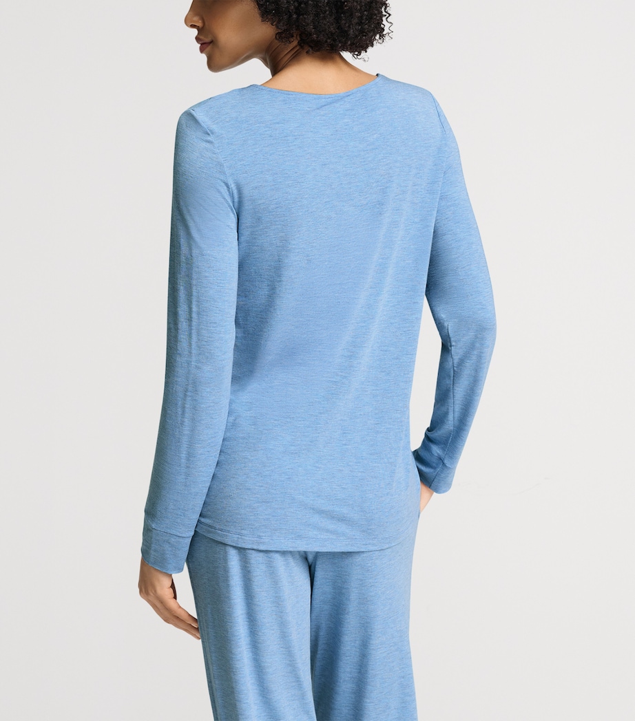 Hanro Womens Natural Elegance T-Shirt Bluebird Melange Image 5