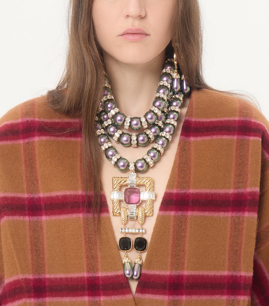 Valentino Womens Wool Check Wrap Jacket Image 6