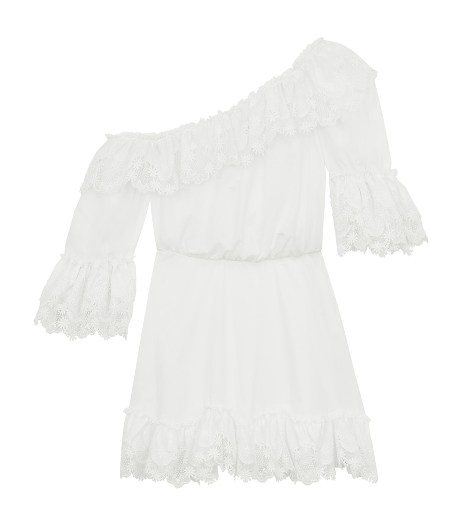 Saint Laurent Womens Cotton One-Shoulder Mini Dress Image 1