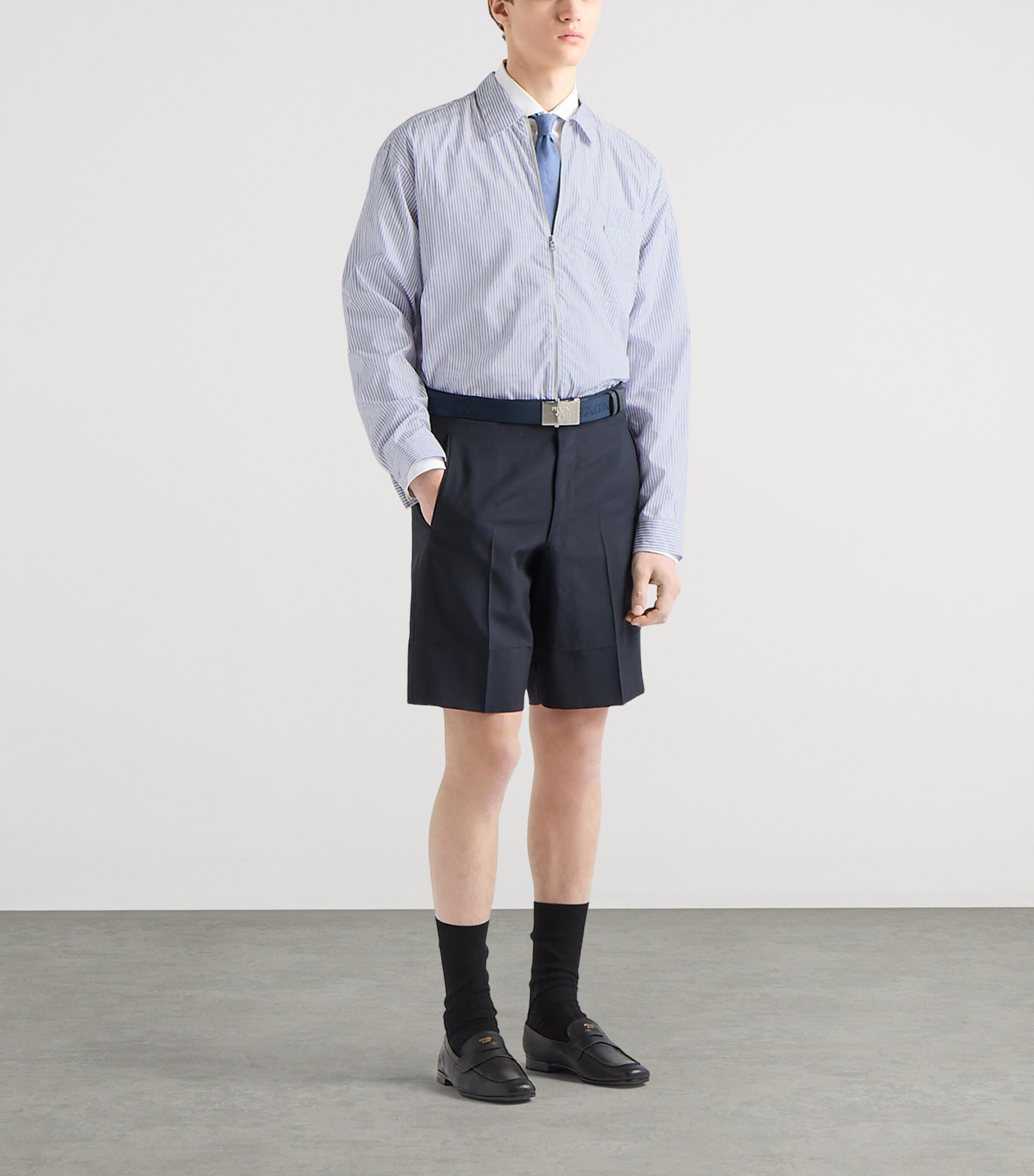 Prada Cotton Stripe Zip Shirt Image 2