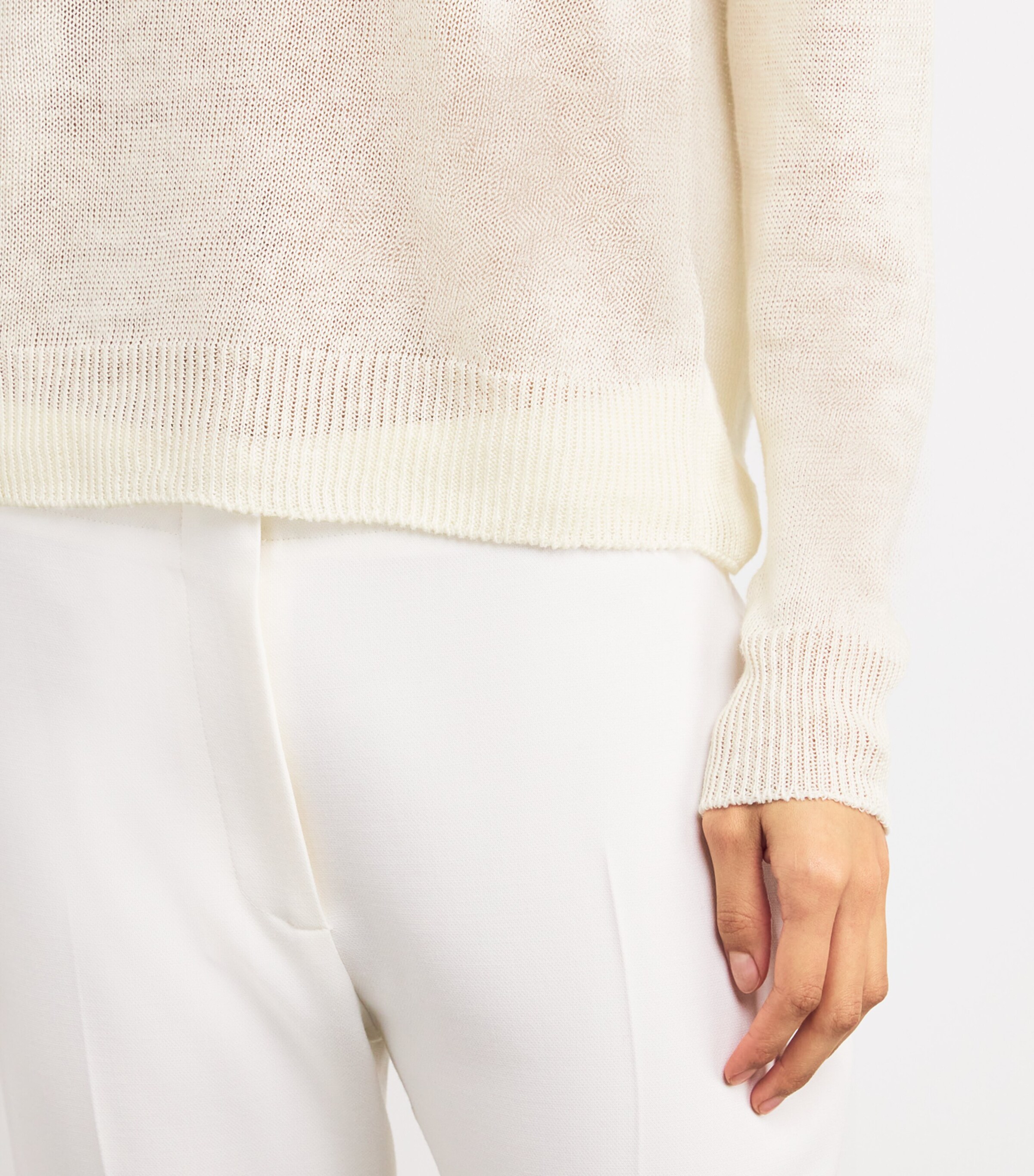 Linen Sweater WHITE Image 6