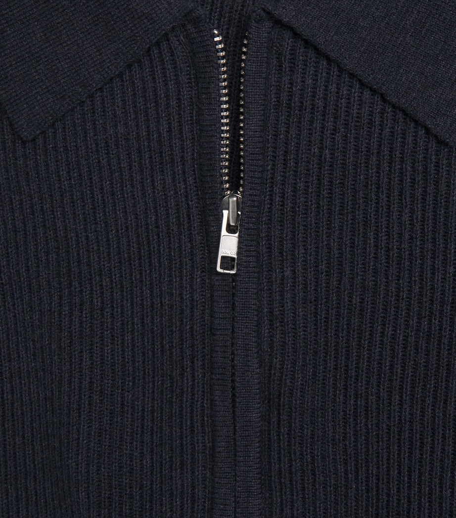 NN07 Mens Hansie Half-Zip Polo Shirt Navy Melange Image 6