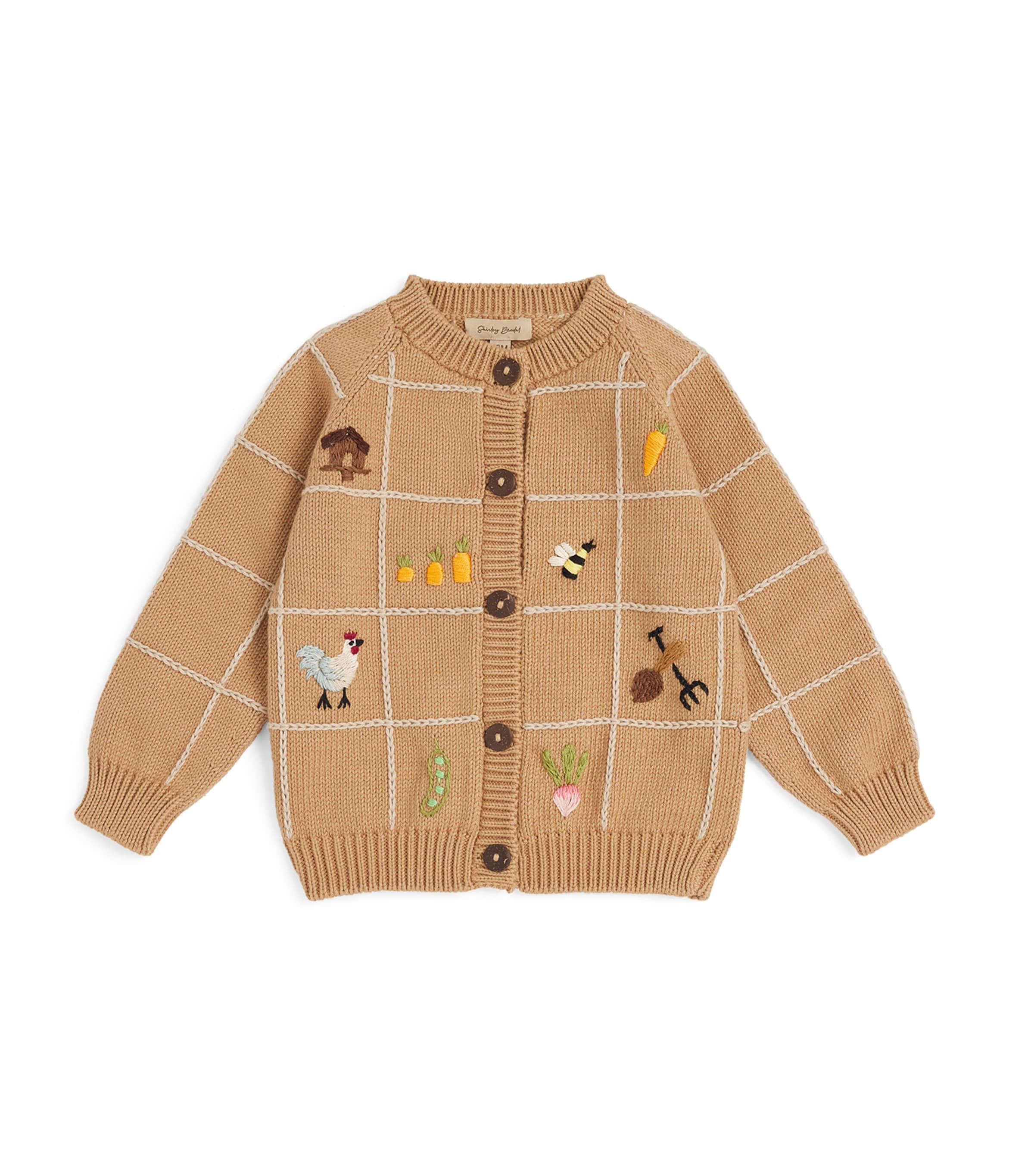 Shirley Bredal Organic Cotton Little Farm Cardigan (6 Months - 4 Years) Mt Malt Image 1