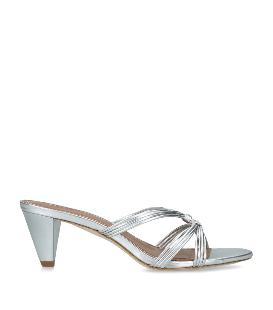 STAUD Leather Carrie Mules 60 Silver Image 1