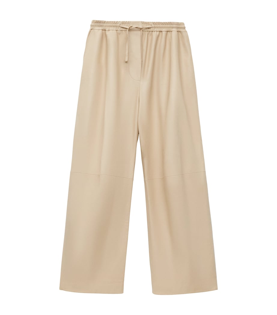 EXCLUSIVE Lambskin Wide-Leg Silver Capsule Barrel Trousers BEIGE Image 1