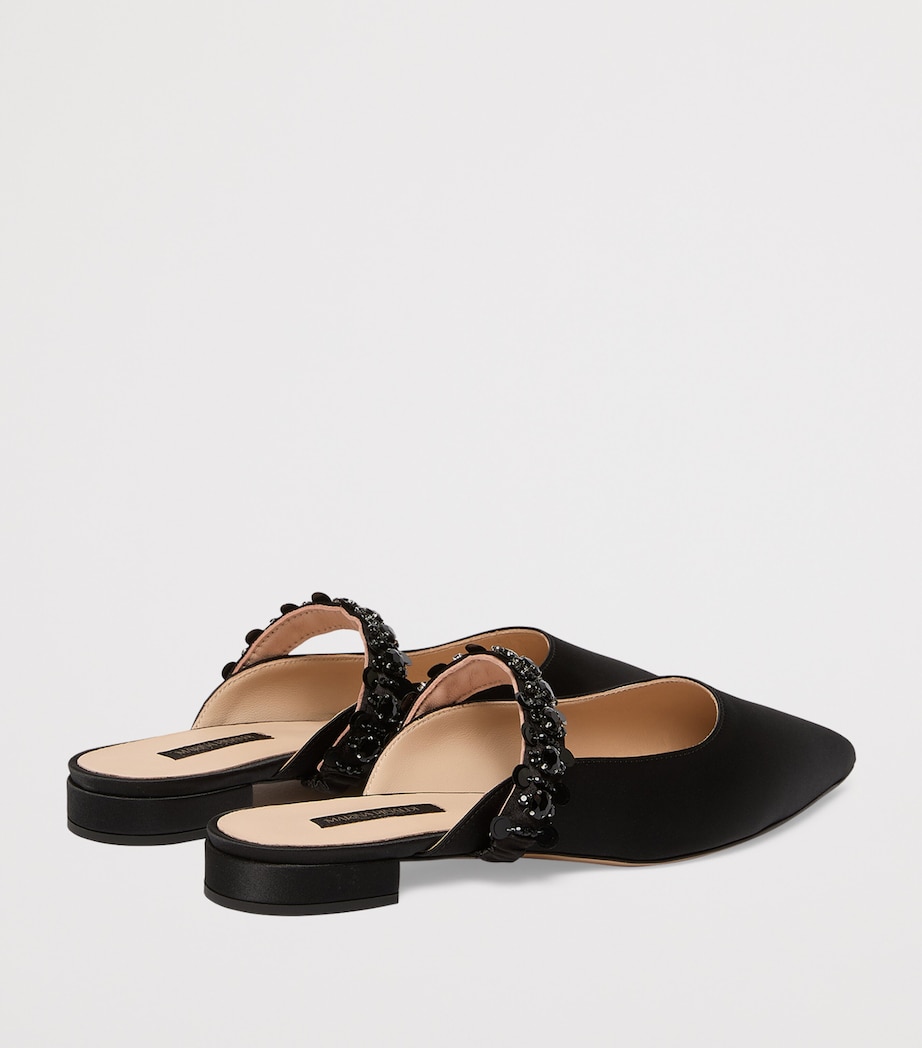 Satin Embellished Mules BLACK Image 4