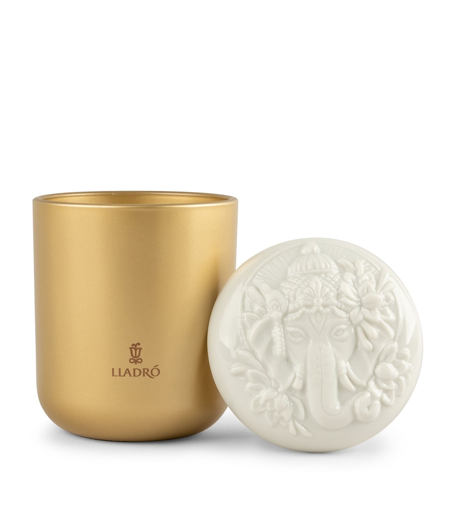 Lladró Lord Ganesha Candle (200g) White & Gold Image 1