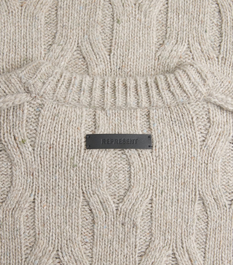 Represent Mens Wool-Blend Distressed Sweater Taupe Image 6