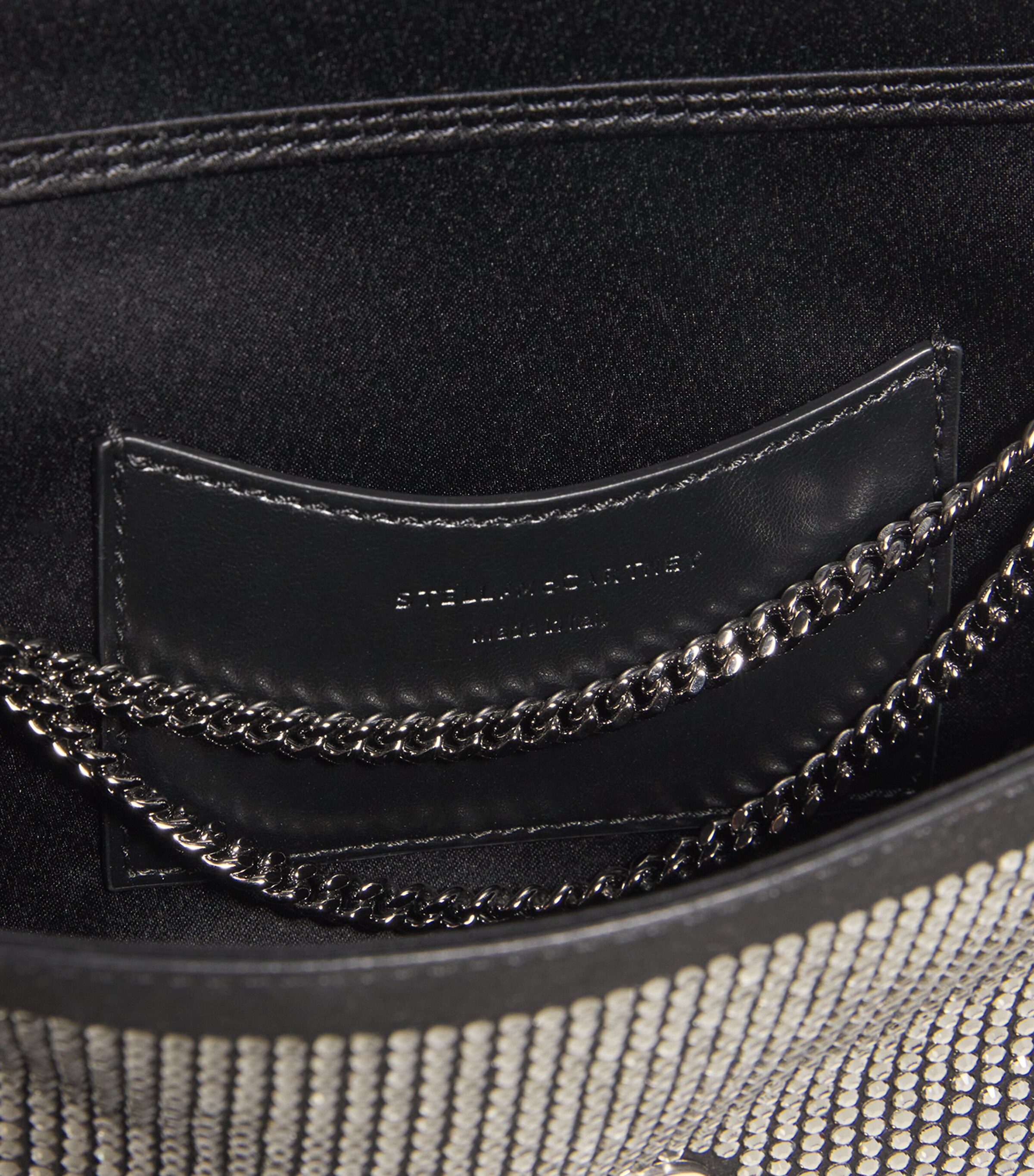 Embellished Falabella Top-Handle Clutch Bag 1000 BLACK Image 4