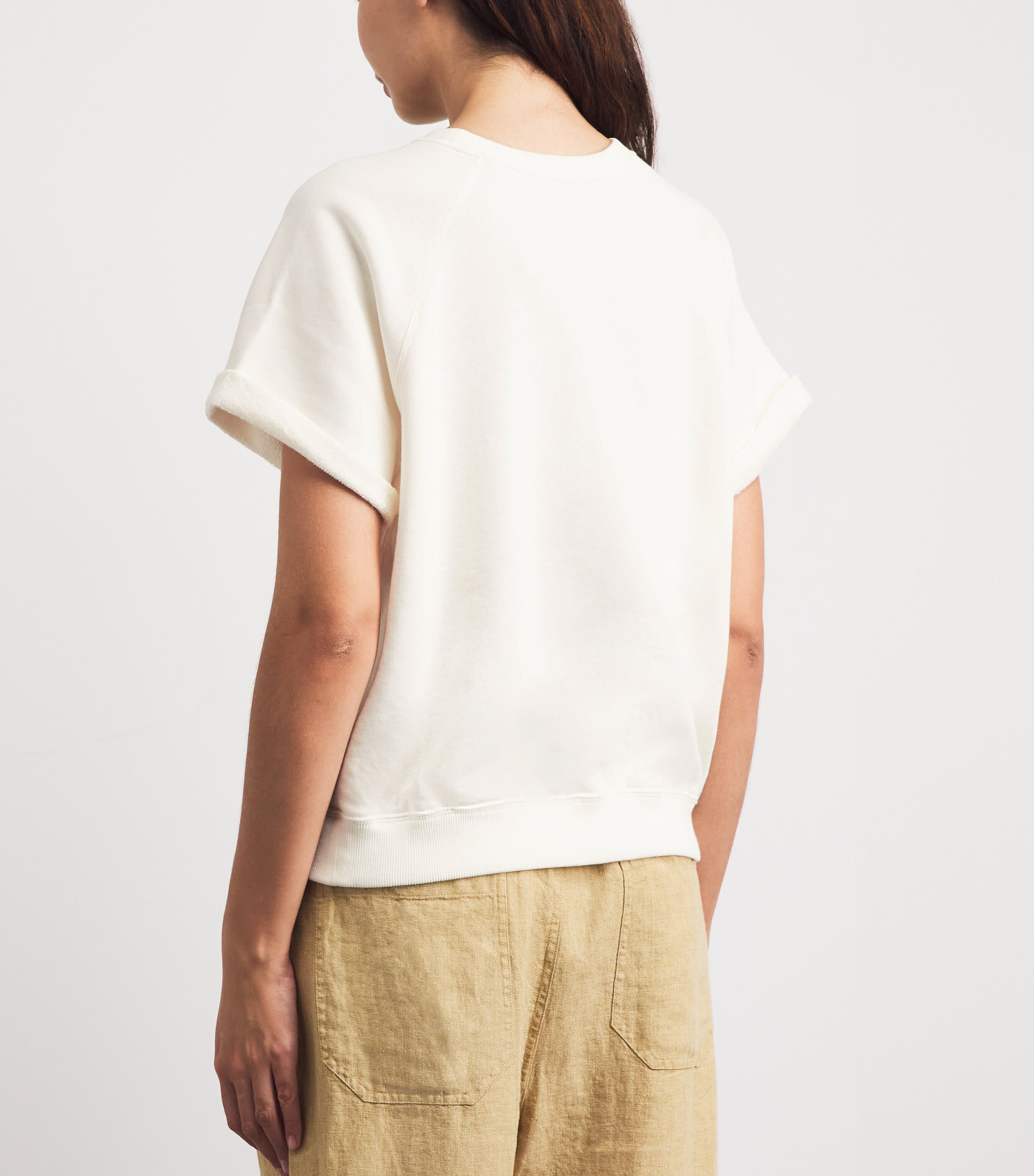 Polo Ralph Lauren Womens Cotton-Blend French Terry T-Shirt Warm White Image 5