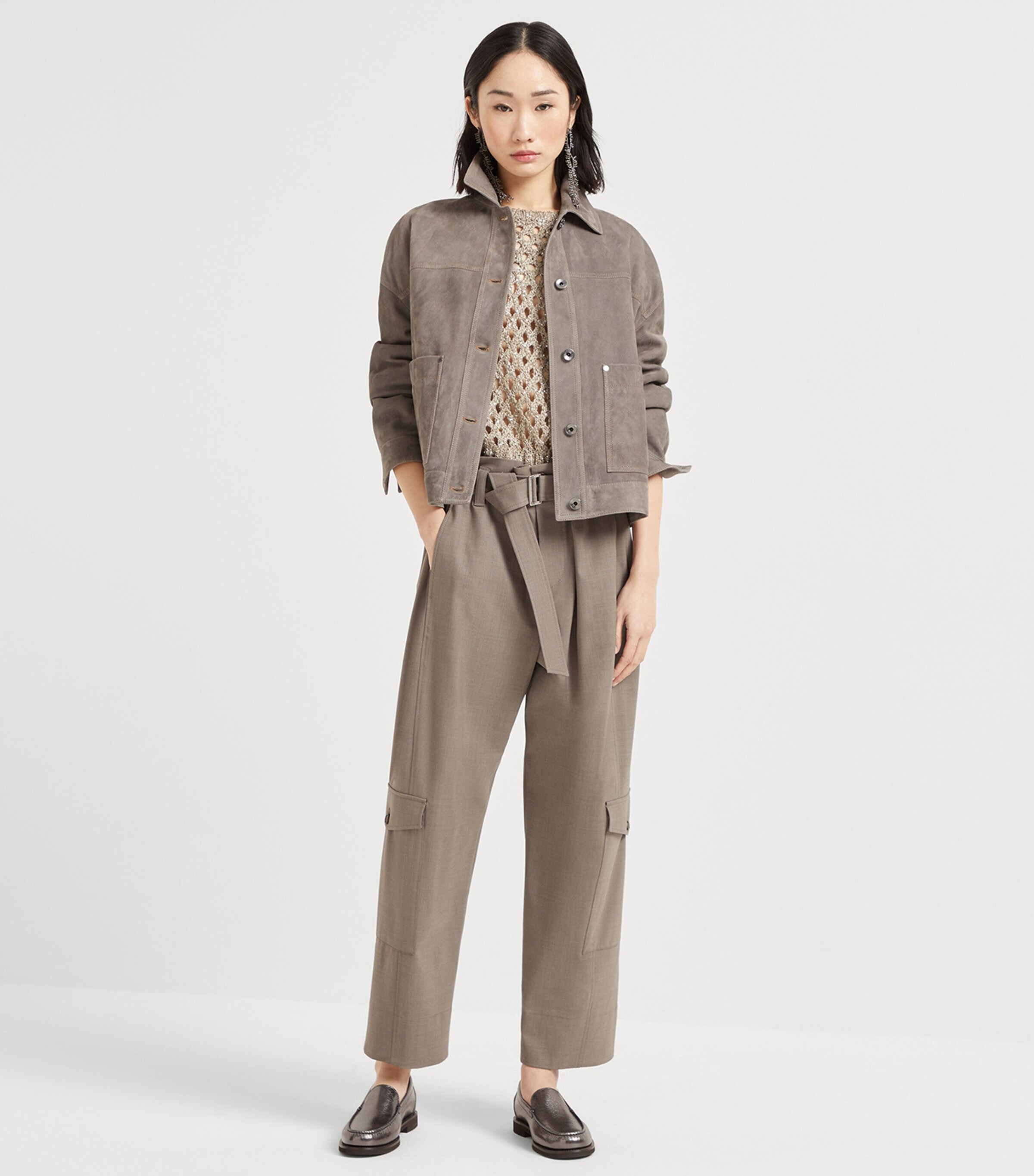 Tropical Luxury Wool Utility Trousers C054 Image 4