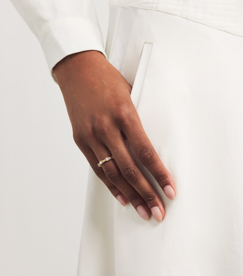 Large Yellow Gold and Diamond Pirouette Ring YELLOW GOLD Image 2