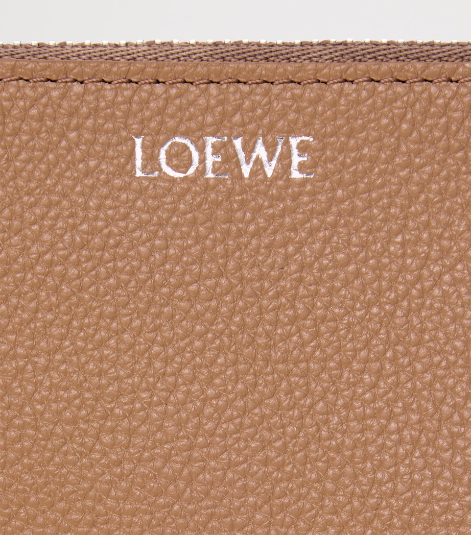 Leather Pebble Coin Card Holder MOCHA Image 4