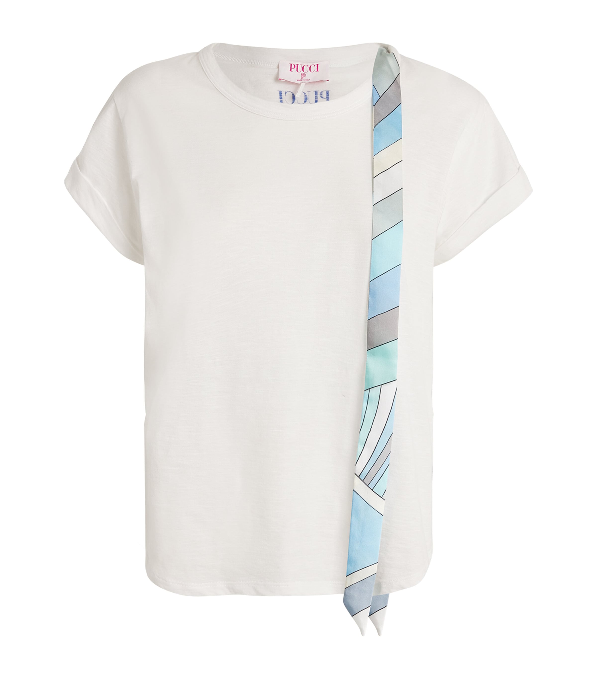 Pucci Cotton Marmo Print T-shirt In White