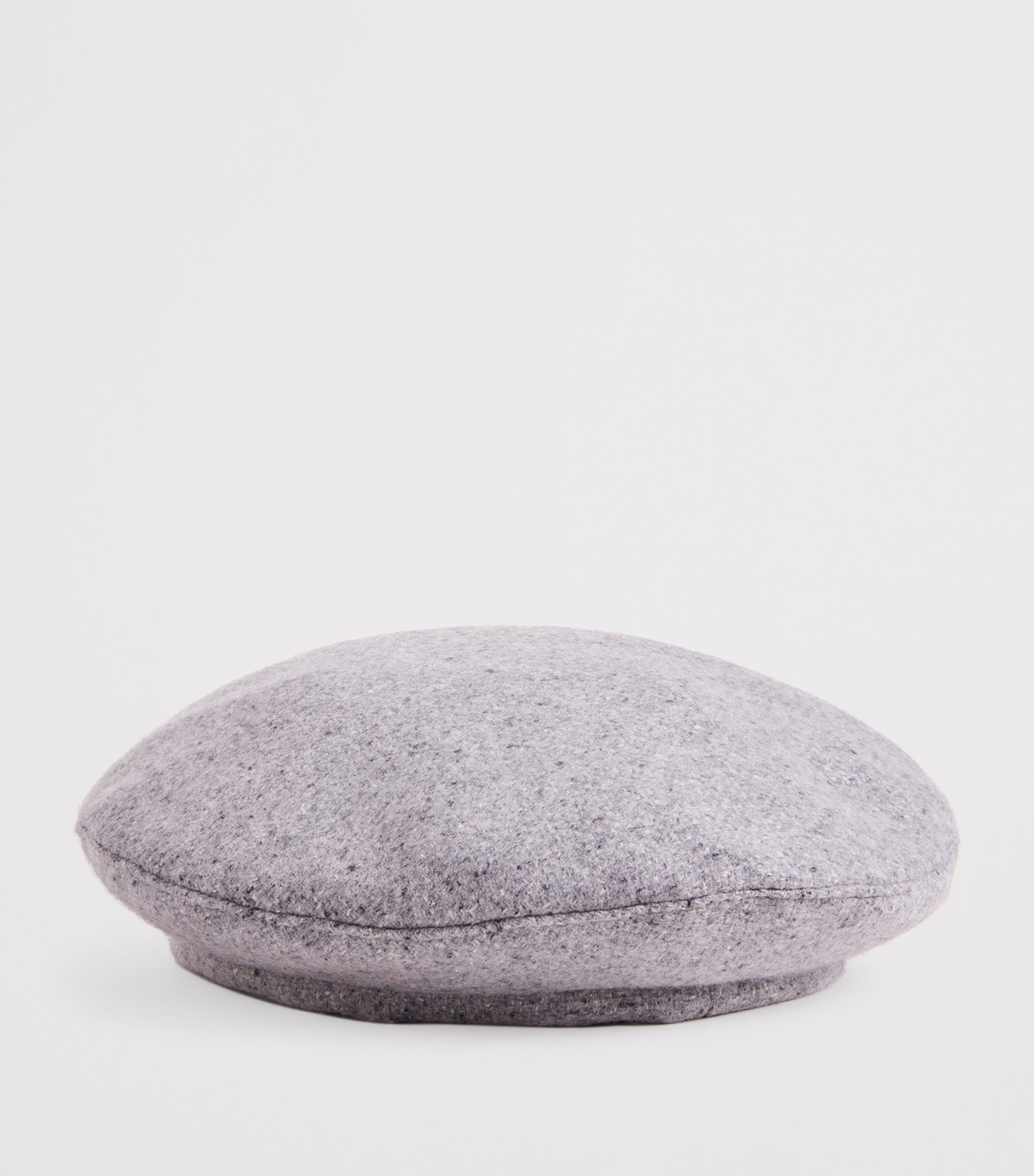 Eleventy Silk-Cashmere Beret Grigio Chiaro Melang Image 2