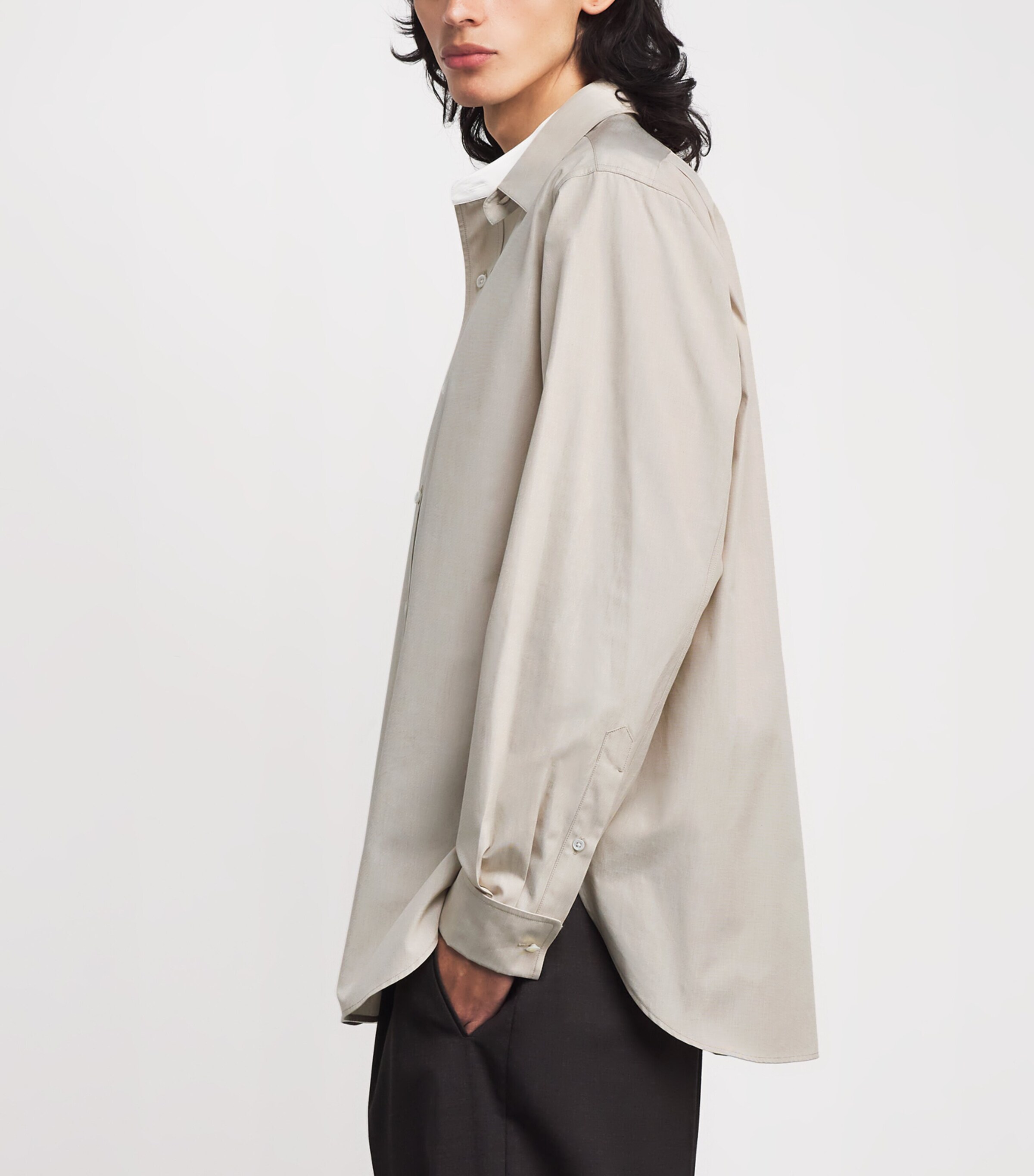 The Row Mens Melchior Cotton Shirt Deep Bistre Image 3