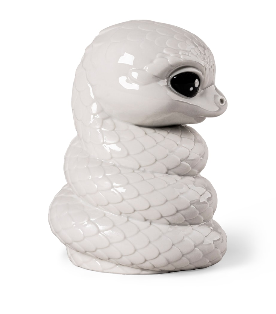 Lladró Porcelain Baby Snake Sculpture White Image 4