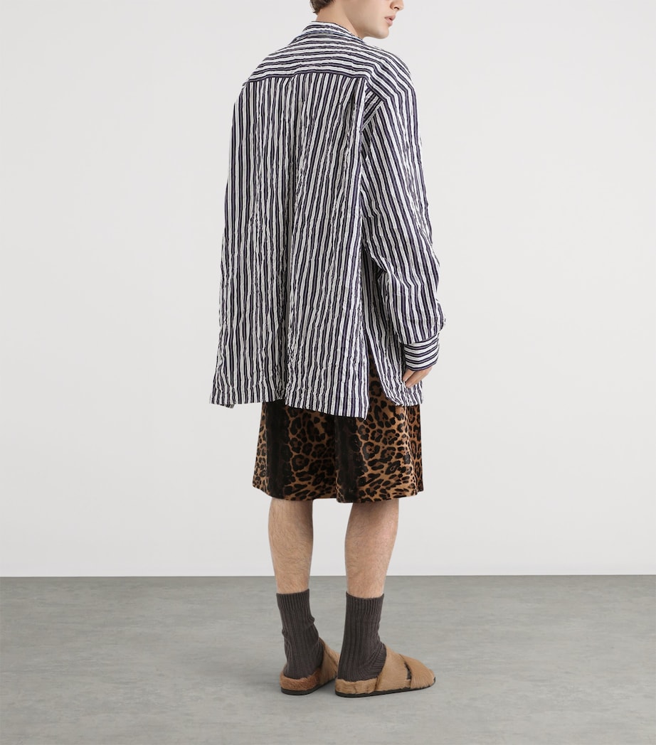 Dolce&Gabbana Mens Crinkled Stripe Oversized Shirt Striped Image 3