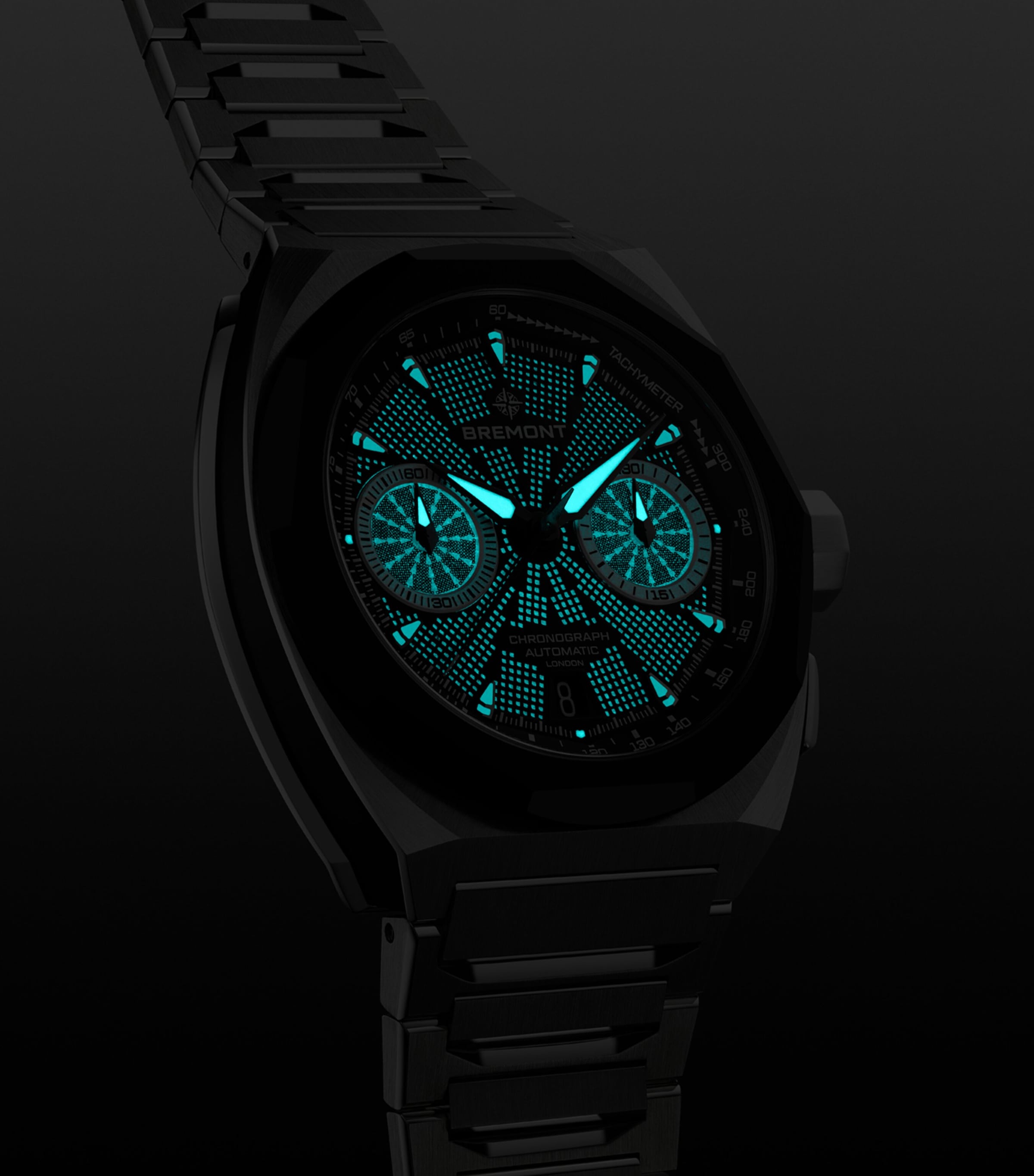 Bremont Stainless Steel Supernova Chronograph Watch 41mm Black Image 4
