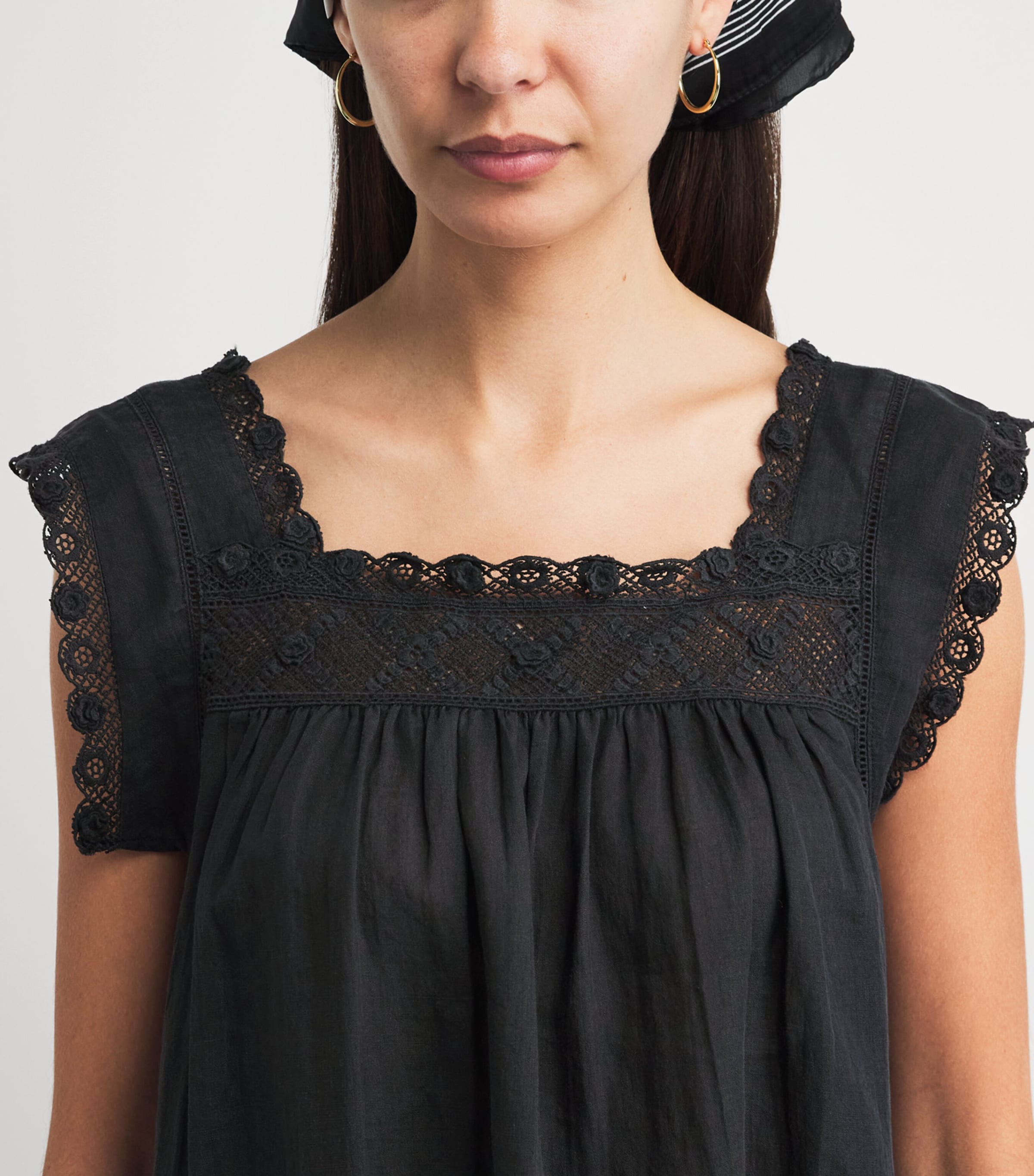 DÔEN Womens Organic Cotton Almadia Mini Dress Black Image 3