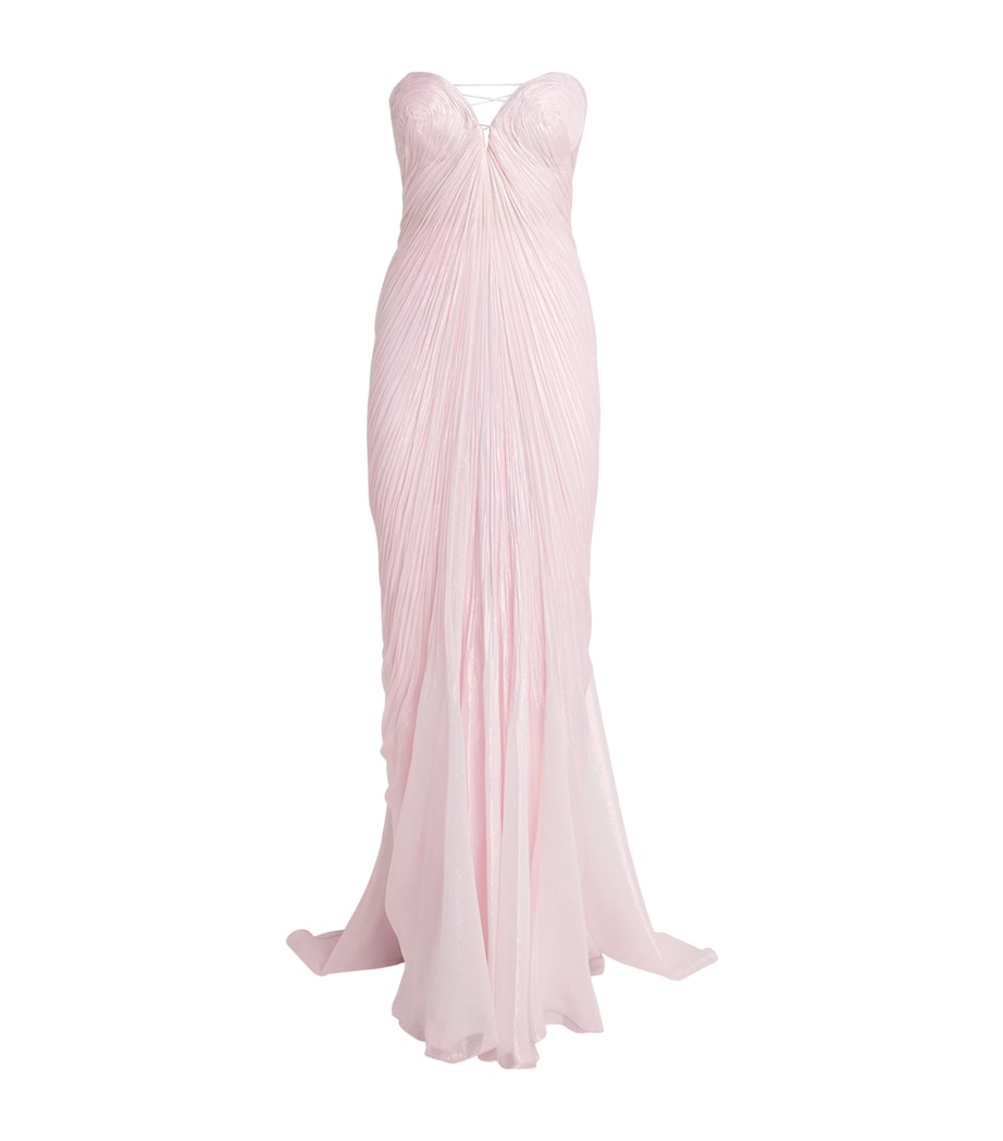 Maria Lucia Hohan Womens Silk-Blend Strapless Meilien Gown Rosa Image 1