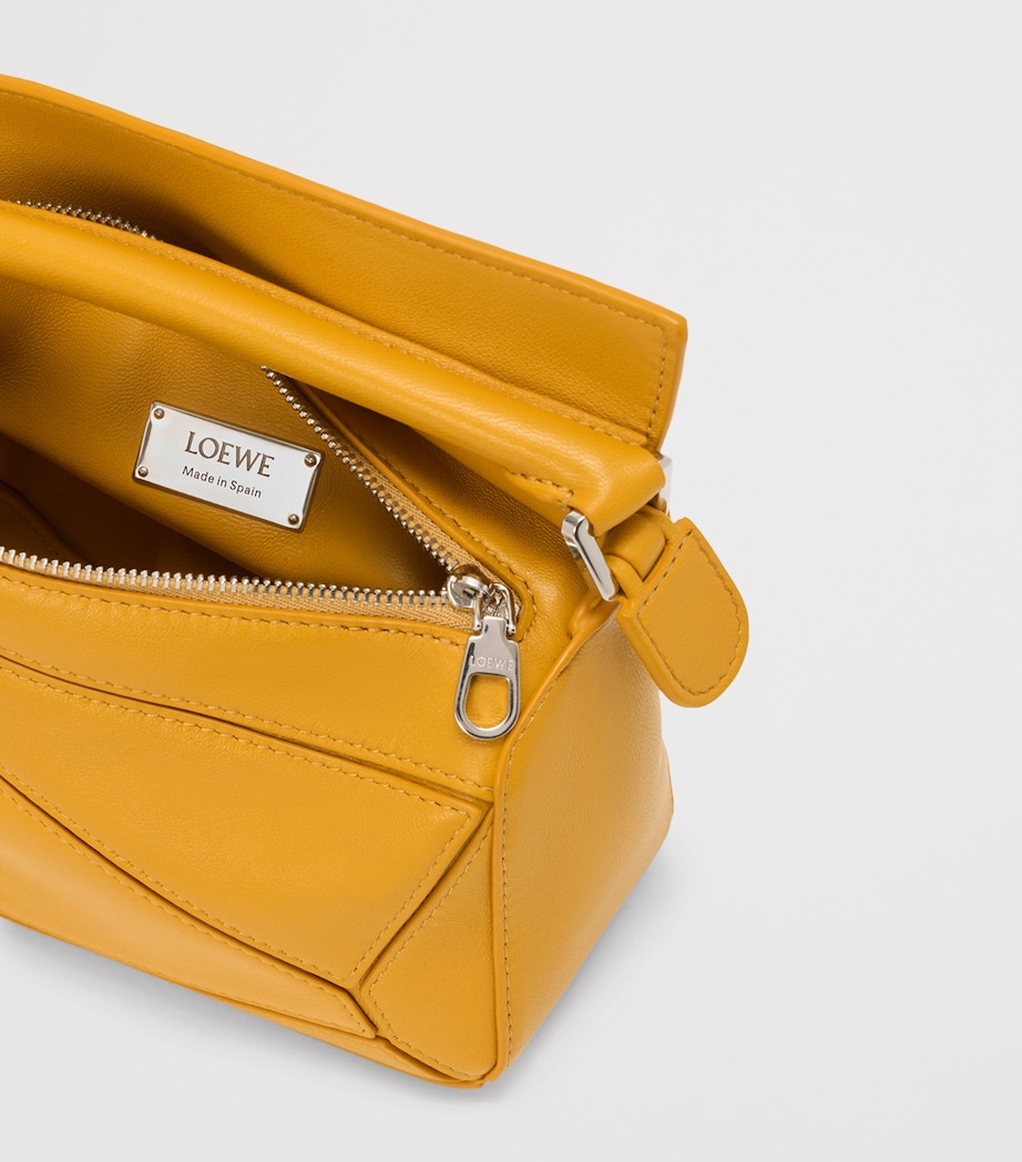 LOEWE x Paula's Ibiza Mini Lambskin Puzzle Top-Handle Bag Mustard Image 7