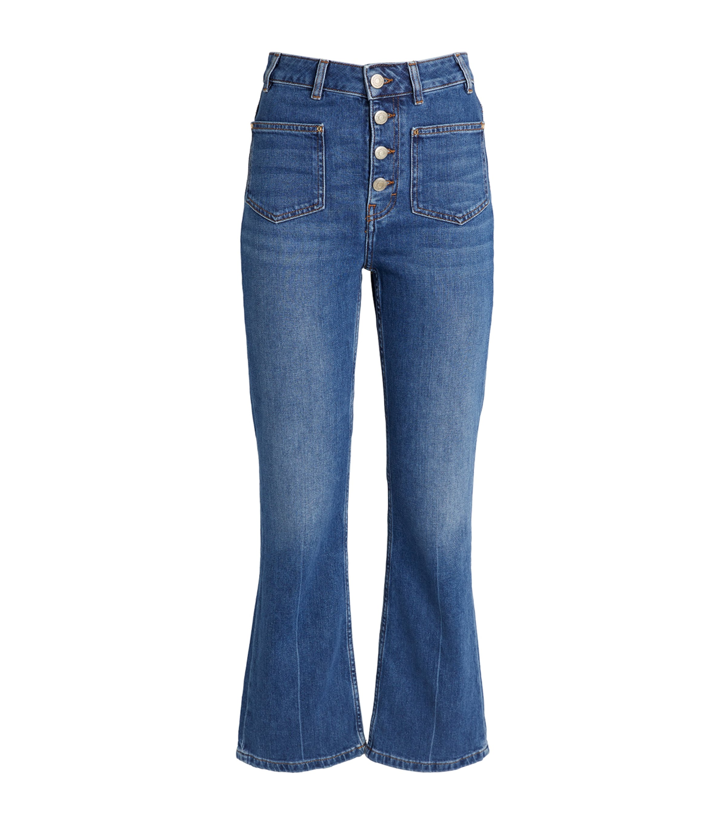 MAJE BUTTON-UP FLARED JEANS