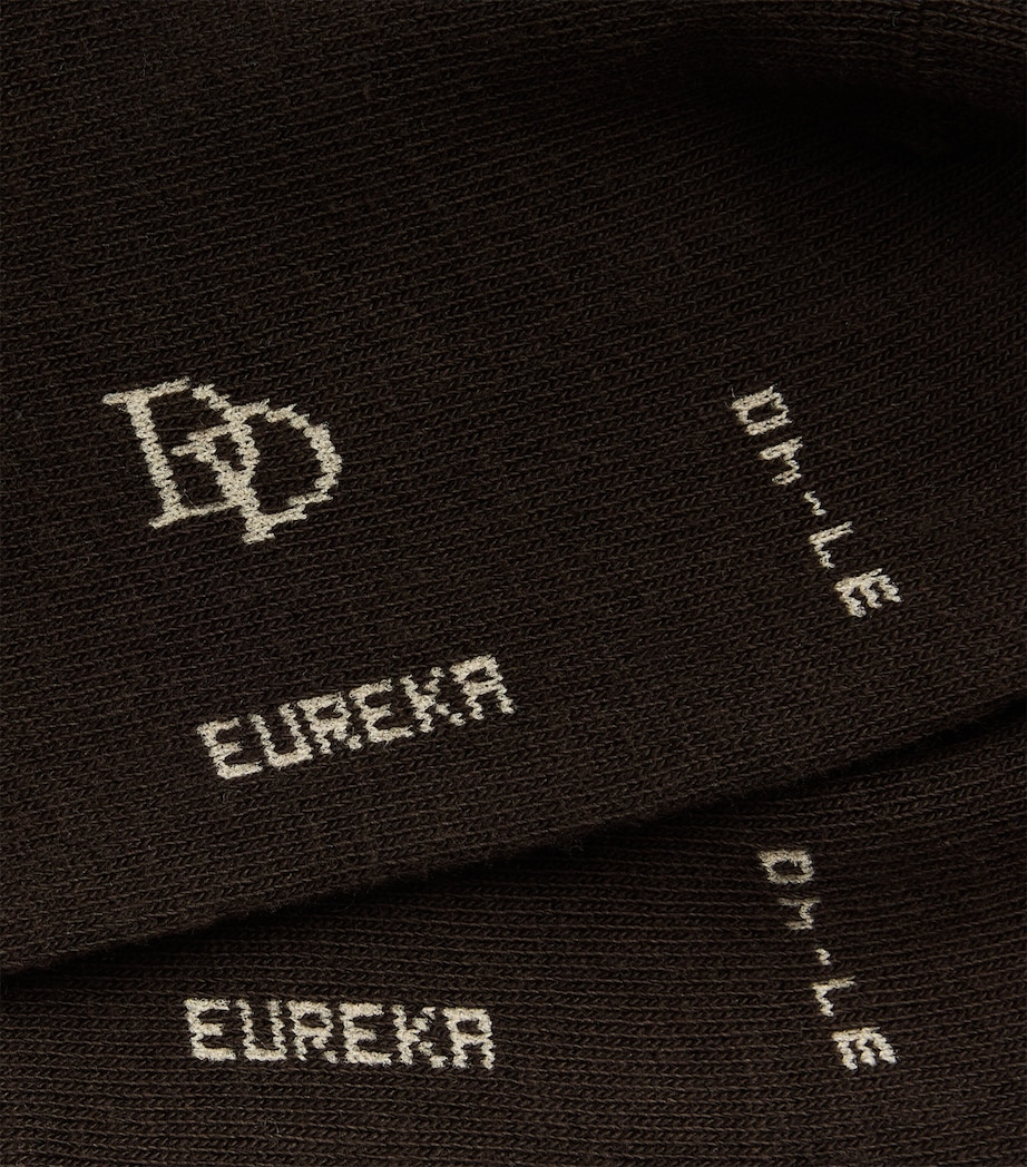 Doré Doré Mens Egyptian Cotton-Blend Eureka Socks Chocolat Image 2