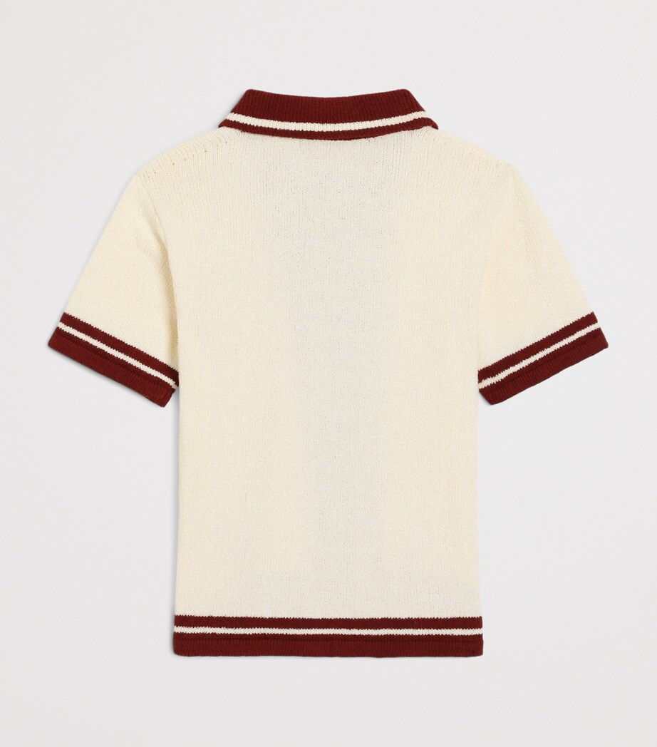 Dolce&Gabbana Kids Intarsia Polo Shirt (8-14 Years) Beige Image 2